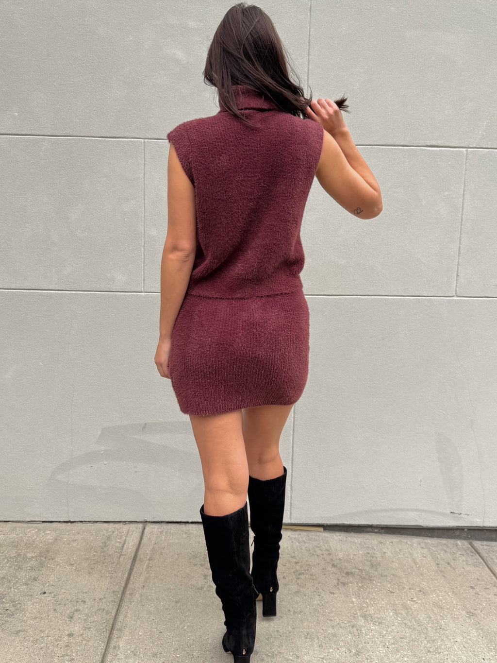 Burgundy Mini Skirt