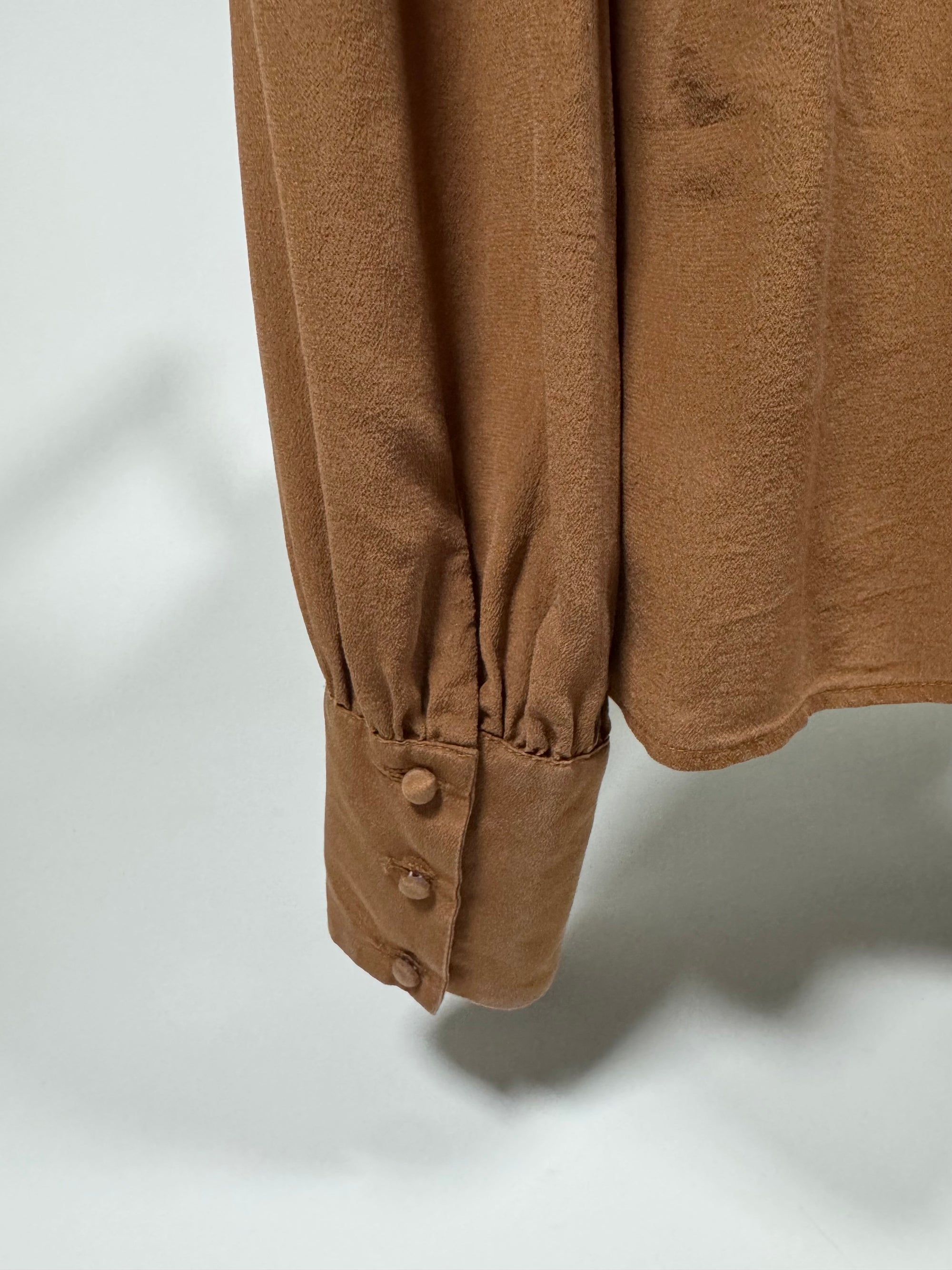 Brown High Neck Blouse
