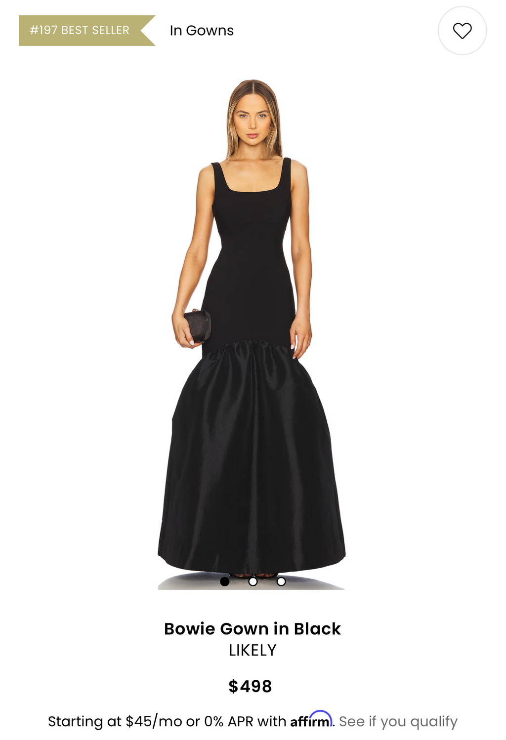 Likely Bowie Gown in Black