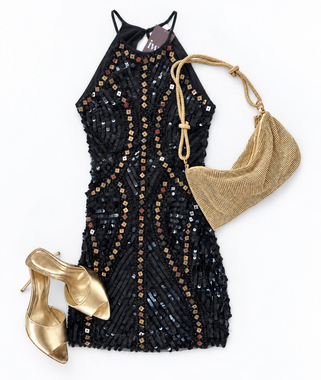Parker Black Sequin Mini Dress