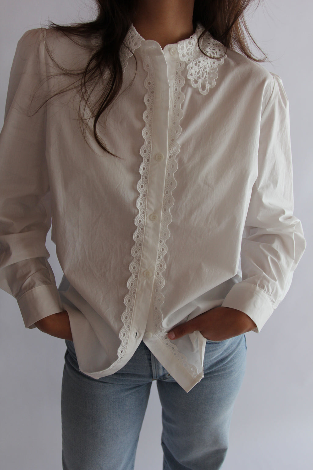 IWN Victorian Button Down - White
