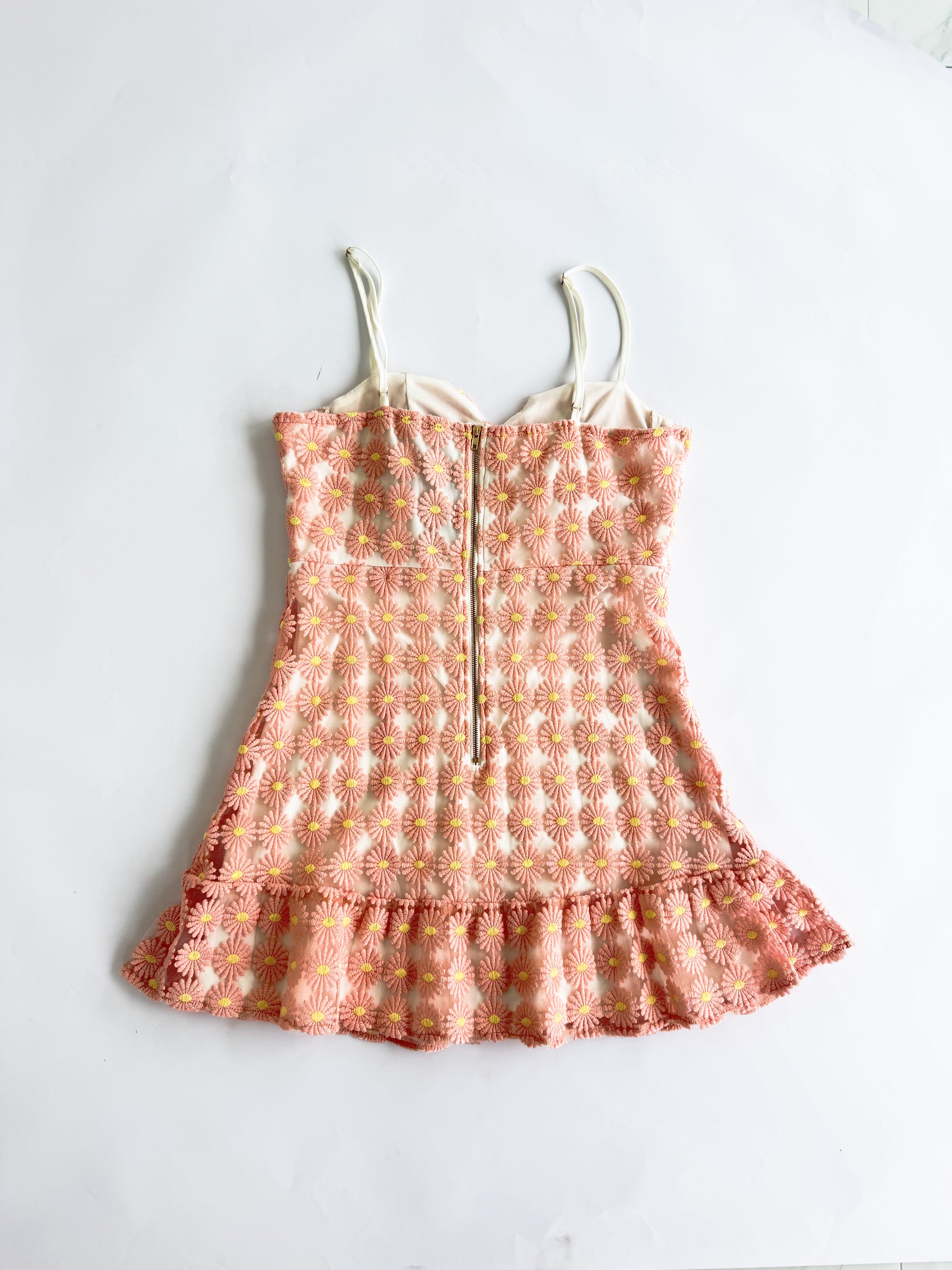 Pink + Yellow Floral Mini Dress