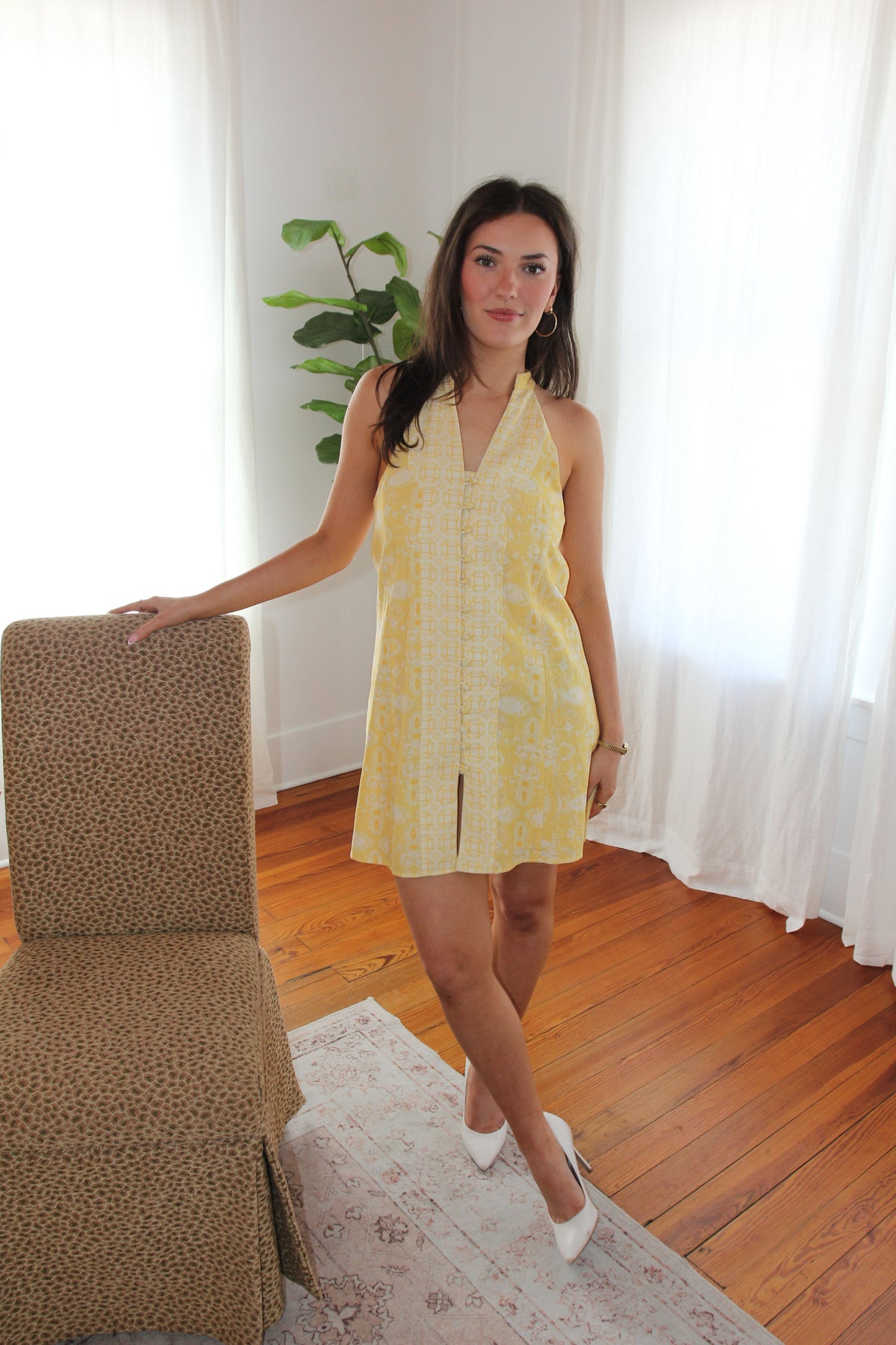Anna Cate Etta Mini Dress in Lemon