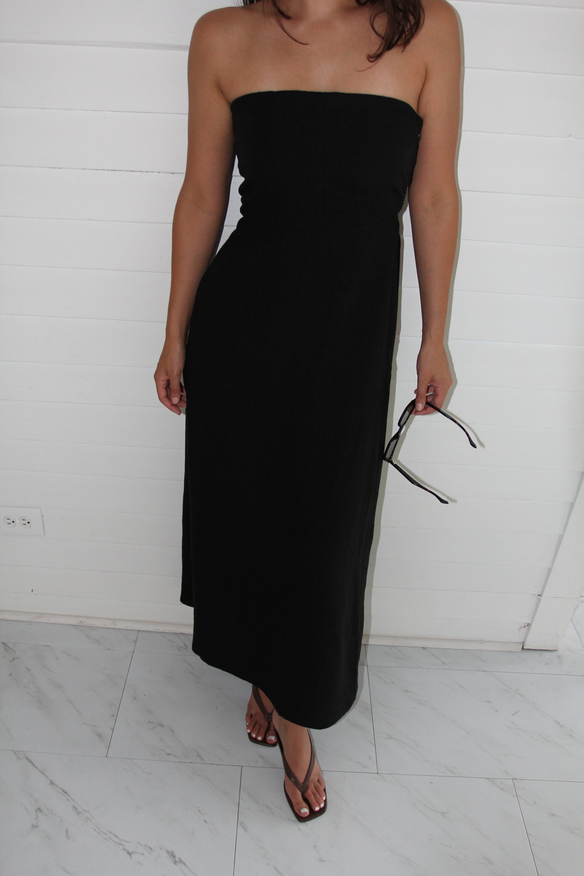 Black Strapless Maxi