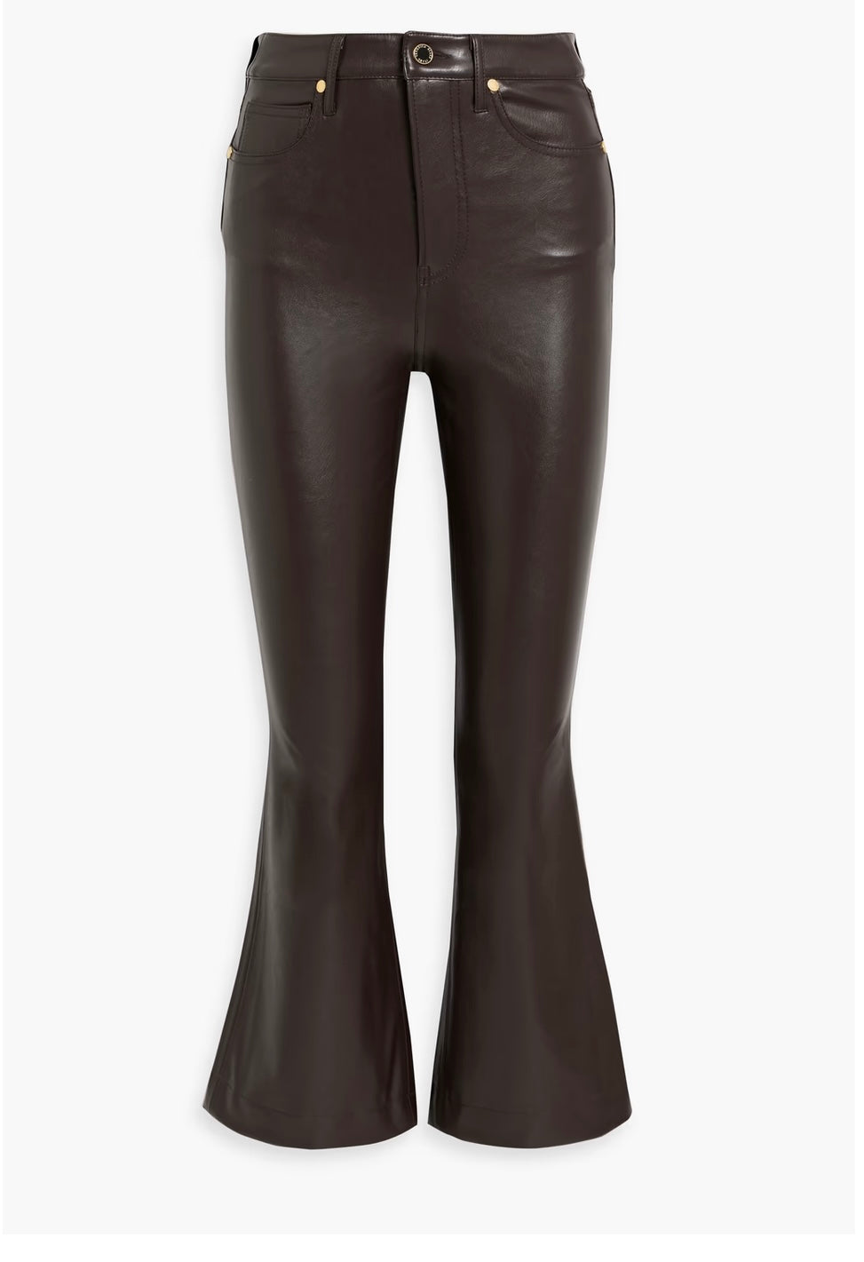 NWT Veronica Beard Brown Leather Crop Flare