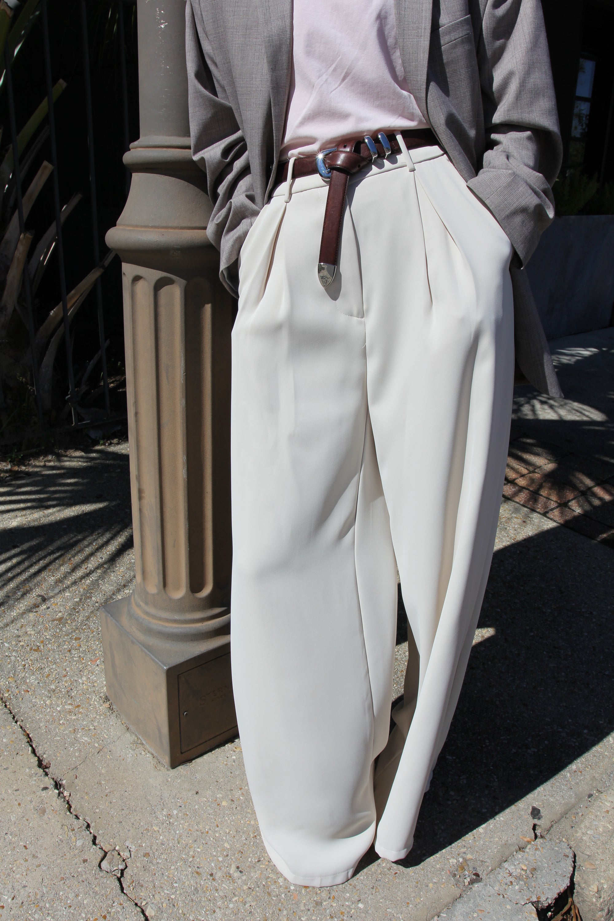 Pleated Wide Leg Trouser