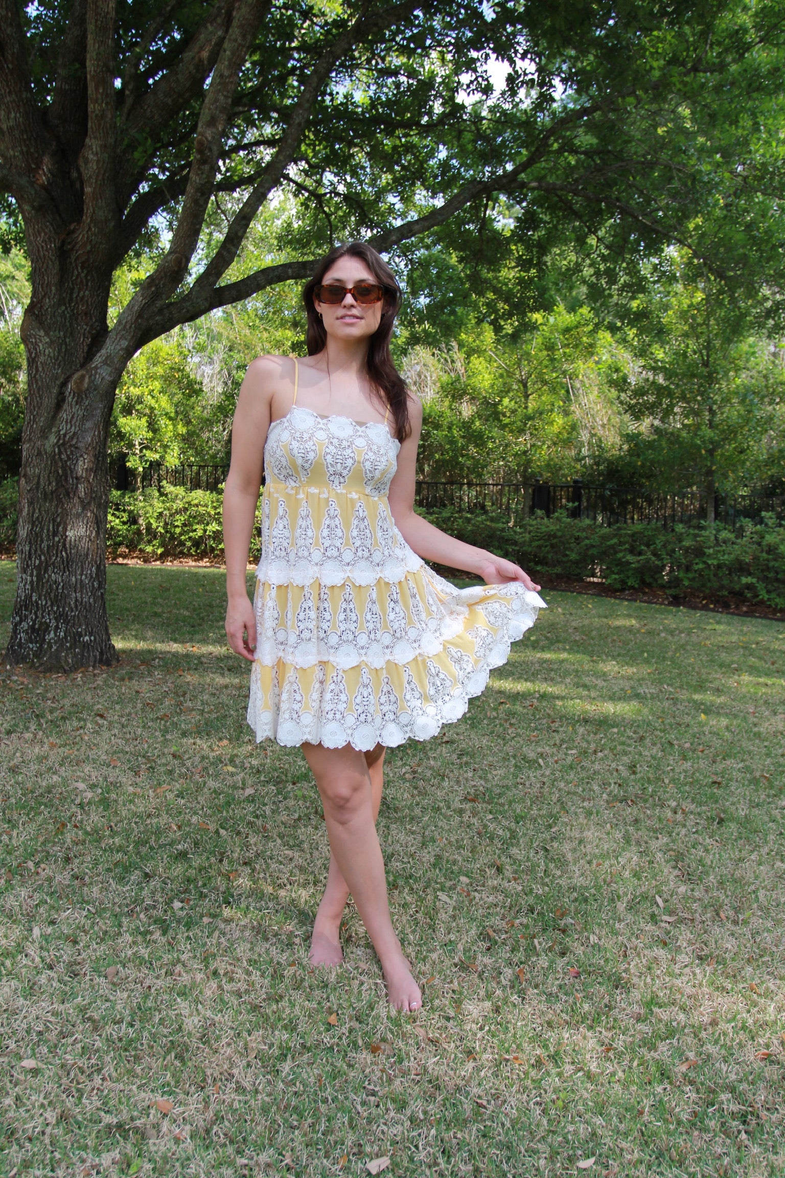 NWT Gwendolyn Yellow Hummingbird Dress