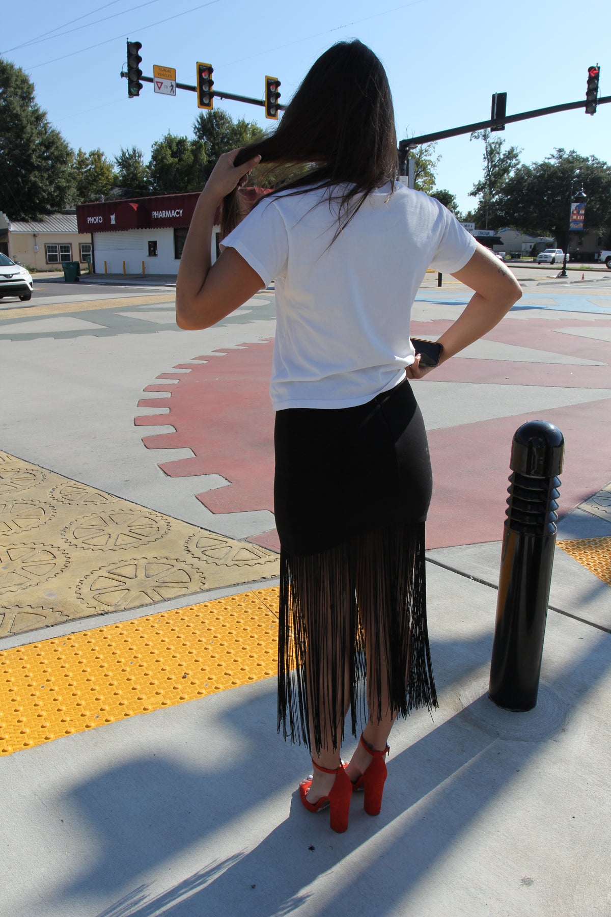 Karina Grimaldi Black Fringe Skirt
