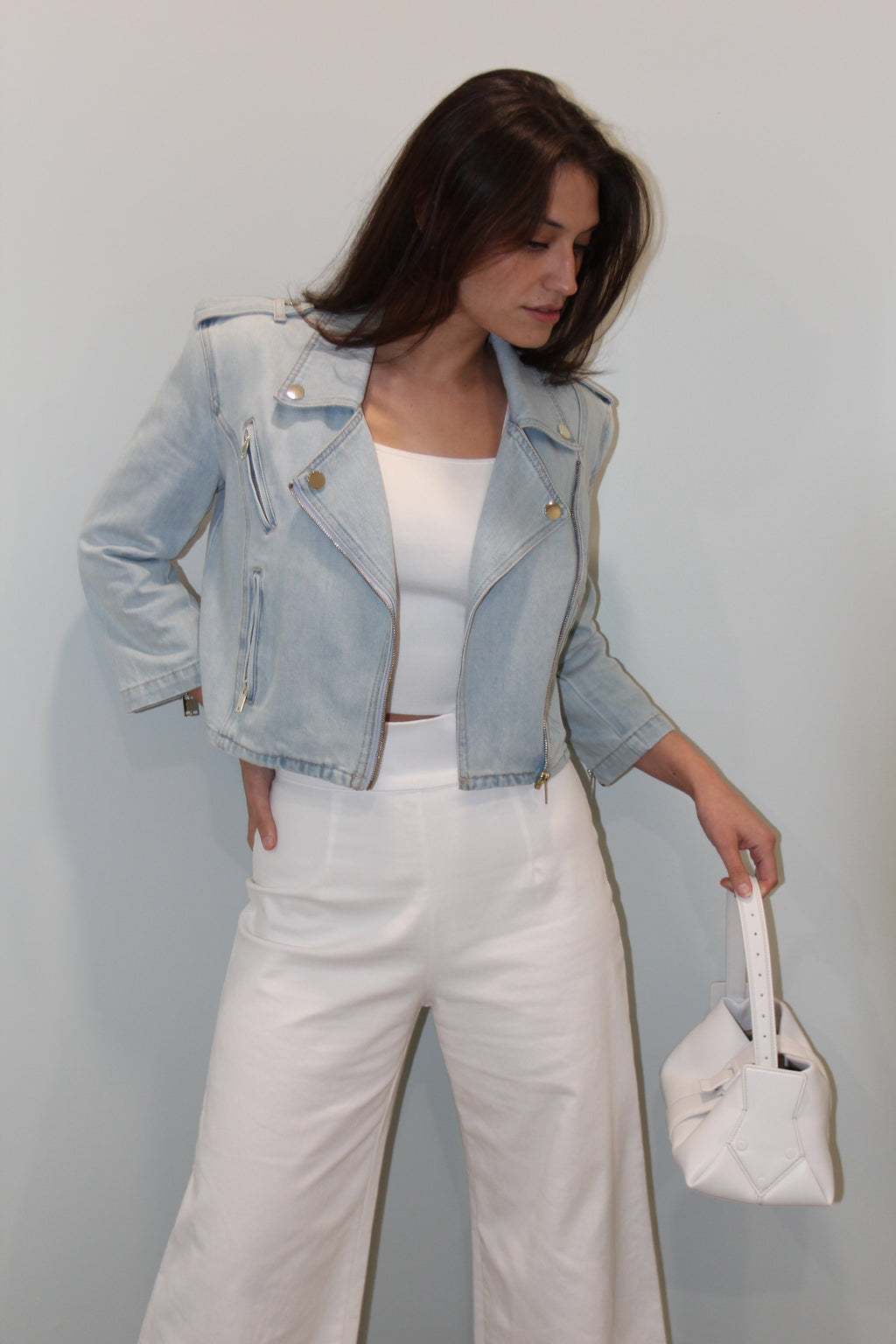 NWT Generation Love Crawford Denim Moto Jacket
