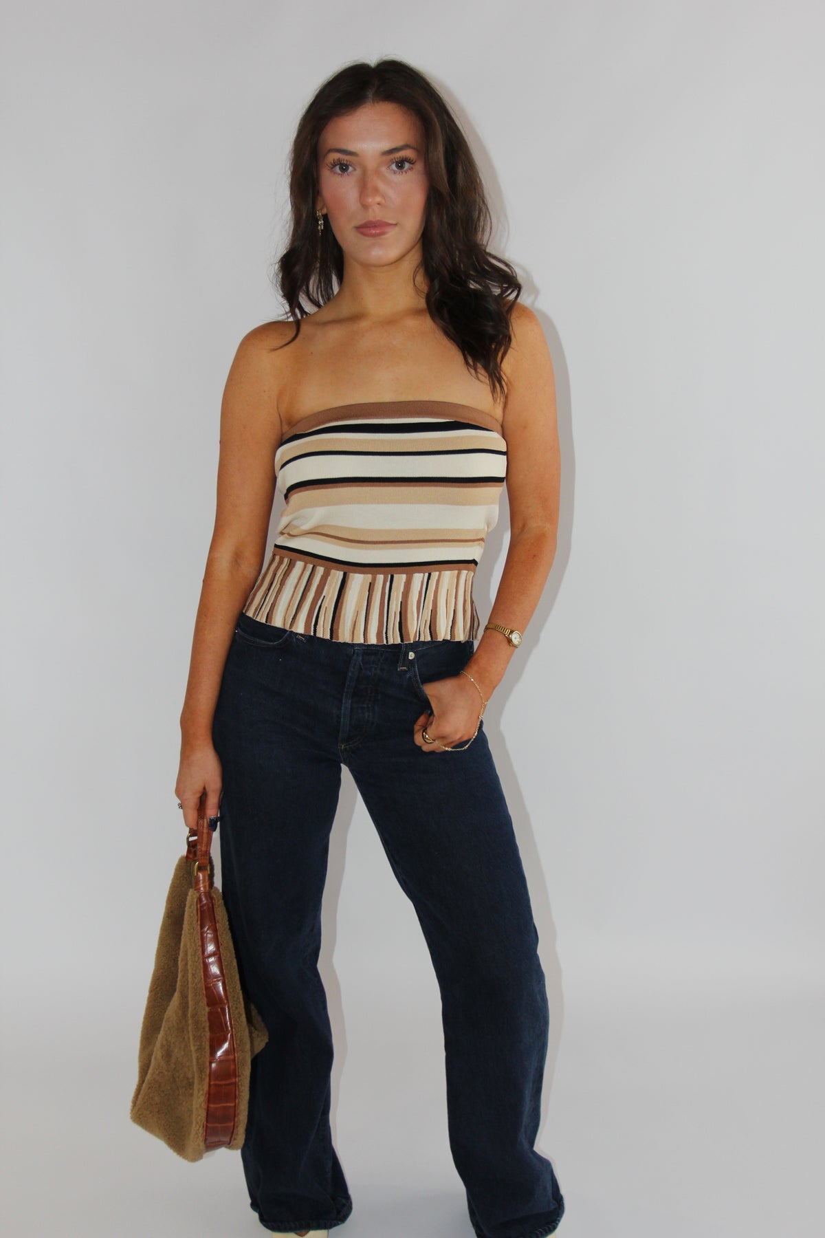IWN Striped Knit Tube Top