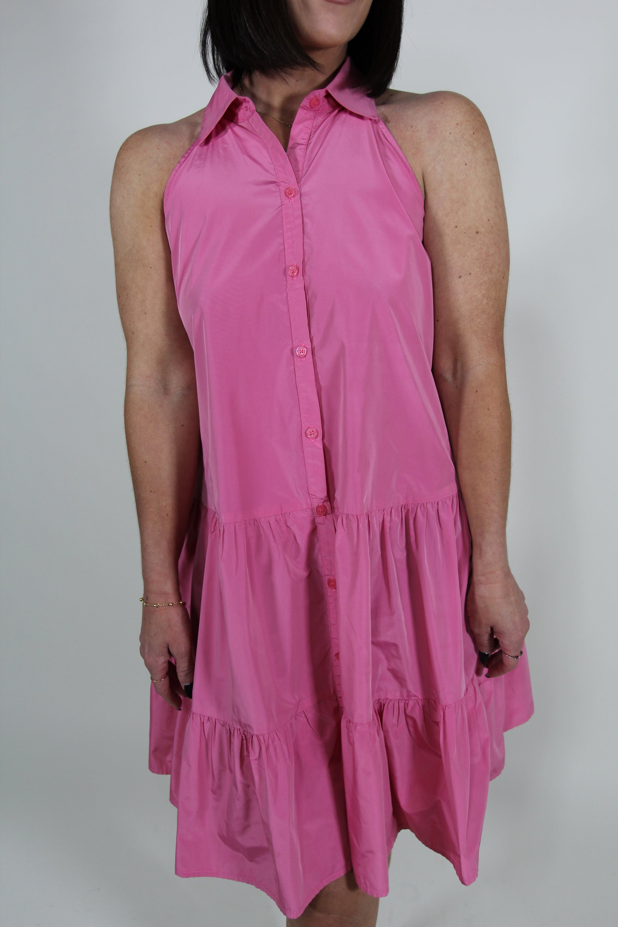 Lavender Brown Halter Dress