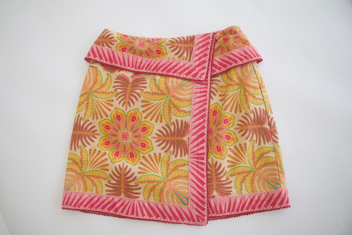 Farm Rio Palm Scarf Mini Skirt