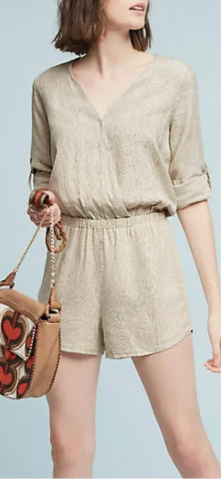 Neutral Snake Print Romper