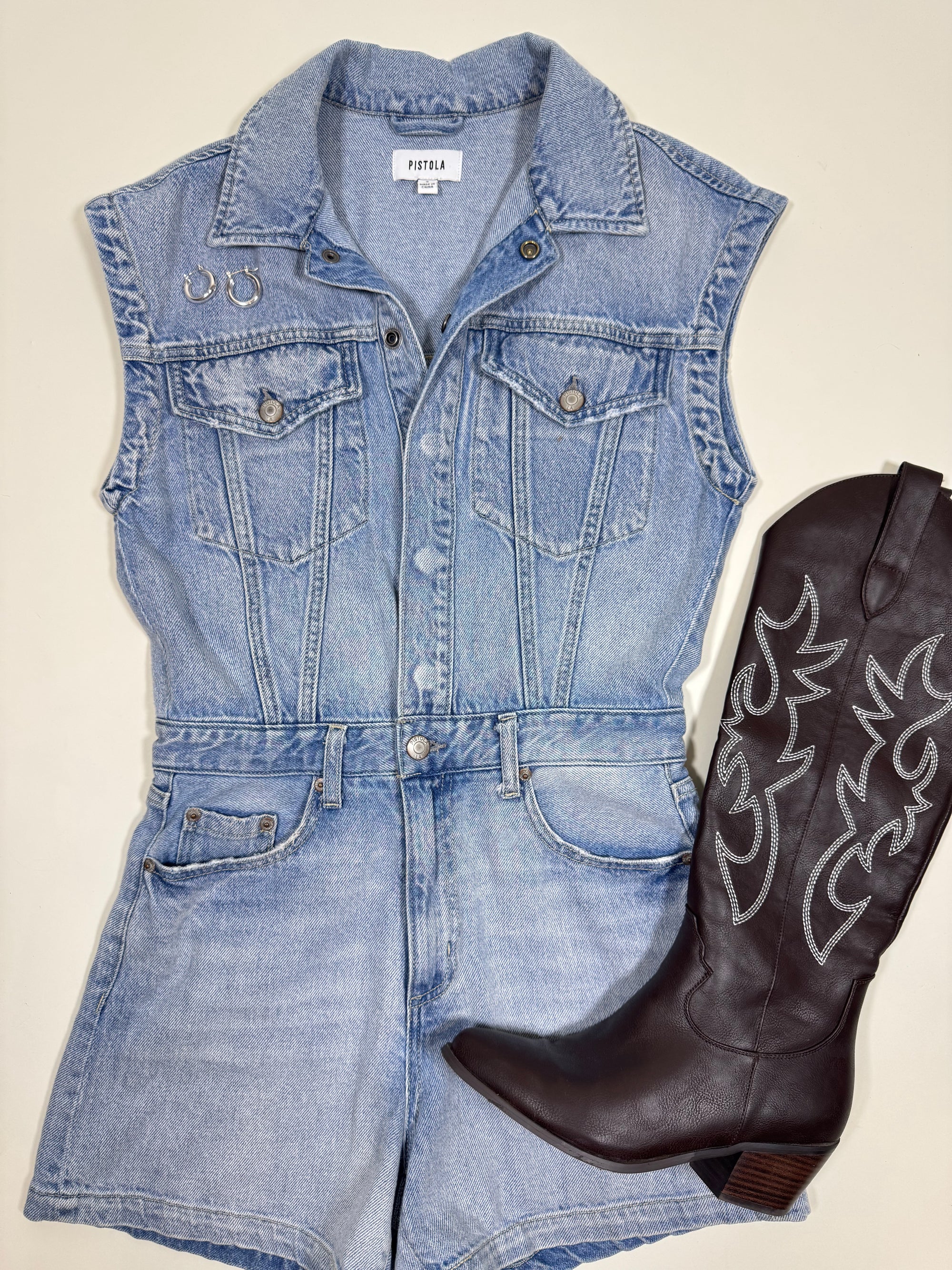 Pistola Denim Romper