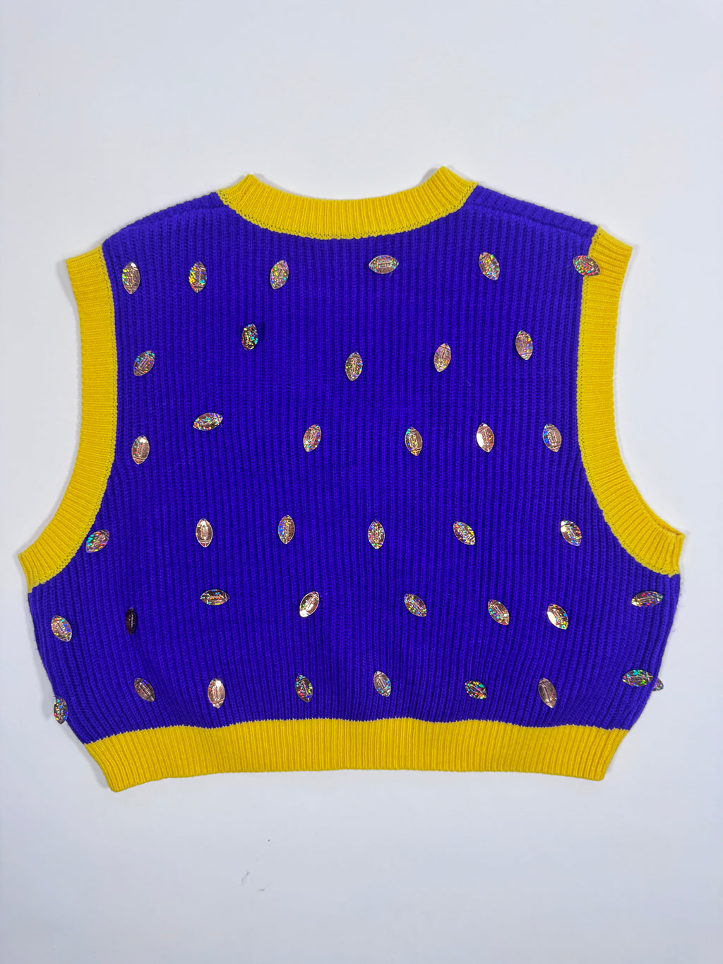QOS Ready Set Sparkle Purple and Gold Vest