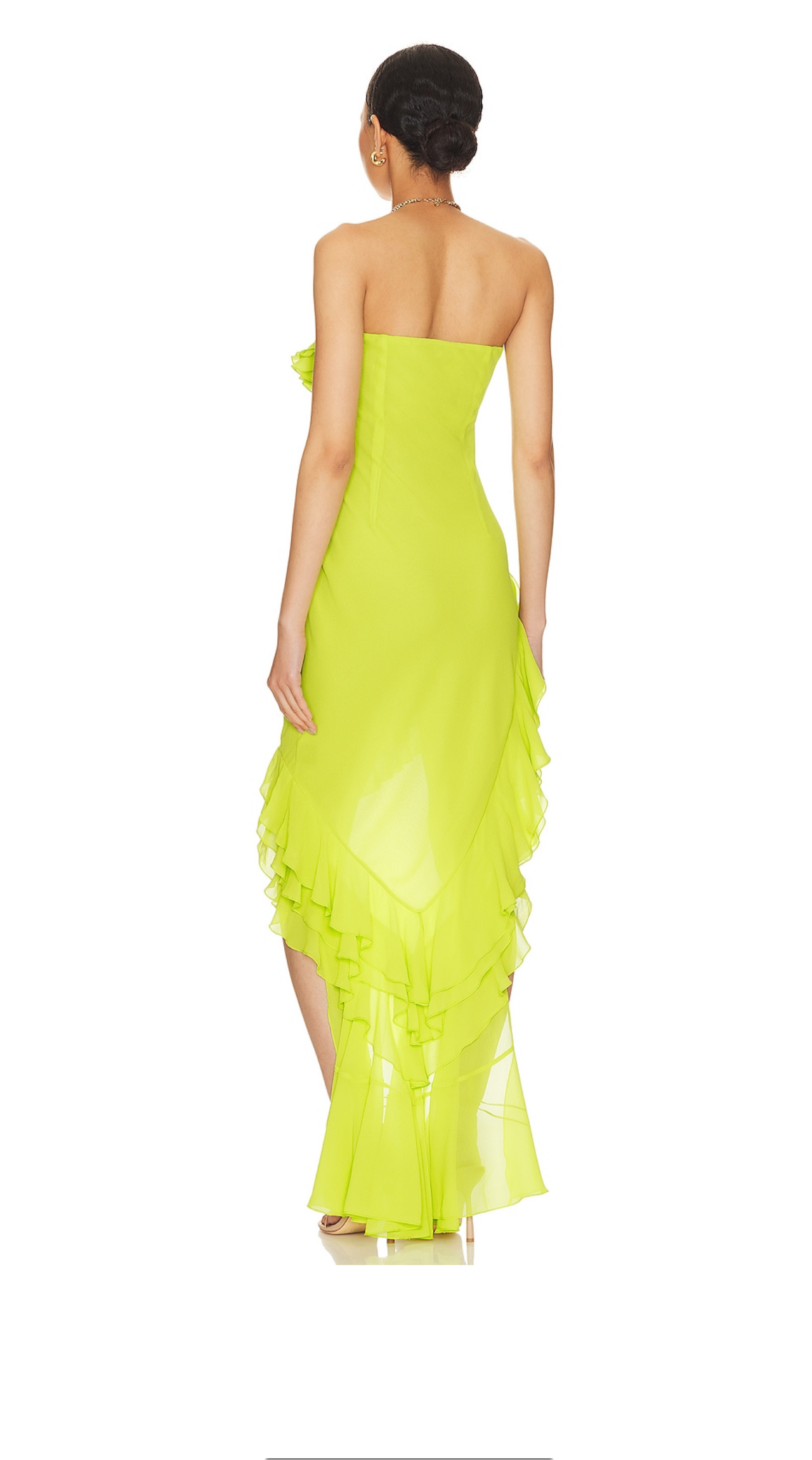 Nehna hi-low dress in Chartreuse