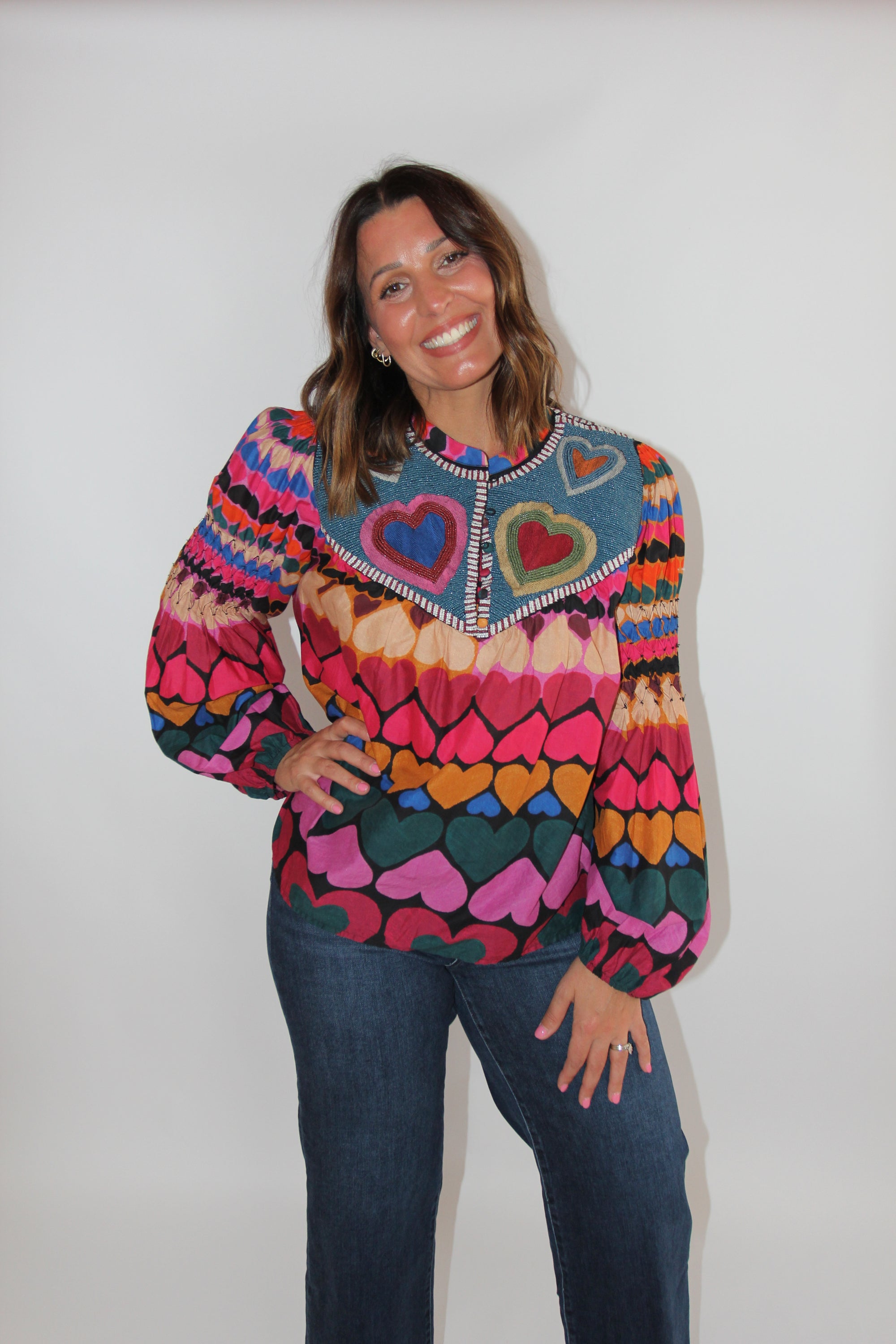 Farm Rio Full of Hearts Top