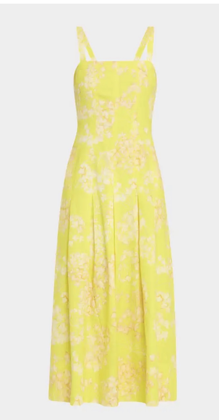 Marie Oliver Dixon Pleated Floral Midi Dress in Honeysuckle