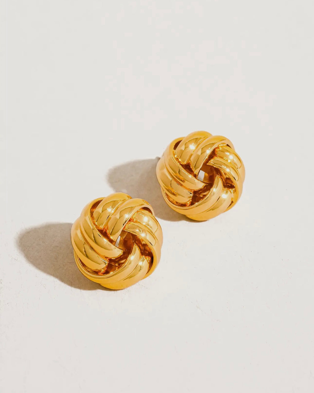 Gold Basket Weave Stud Earring
