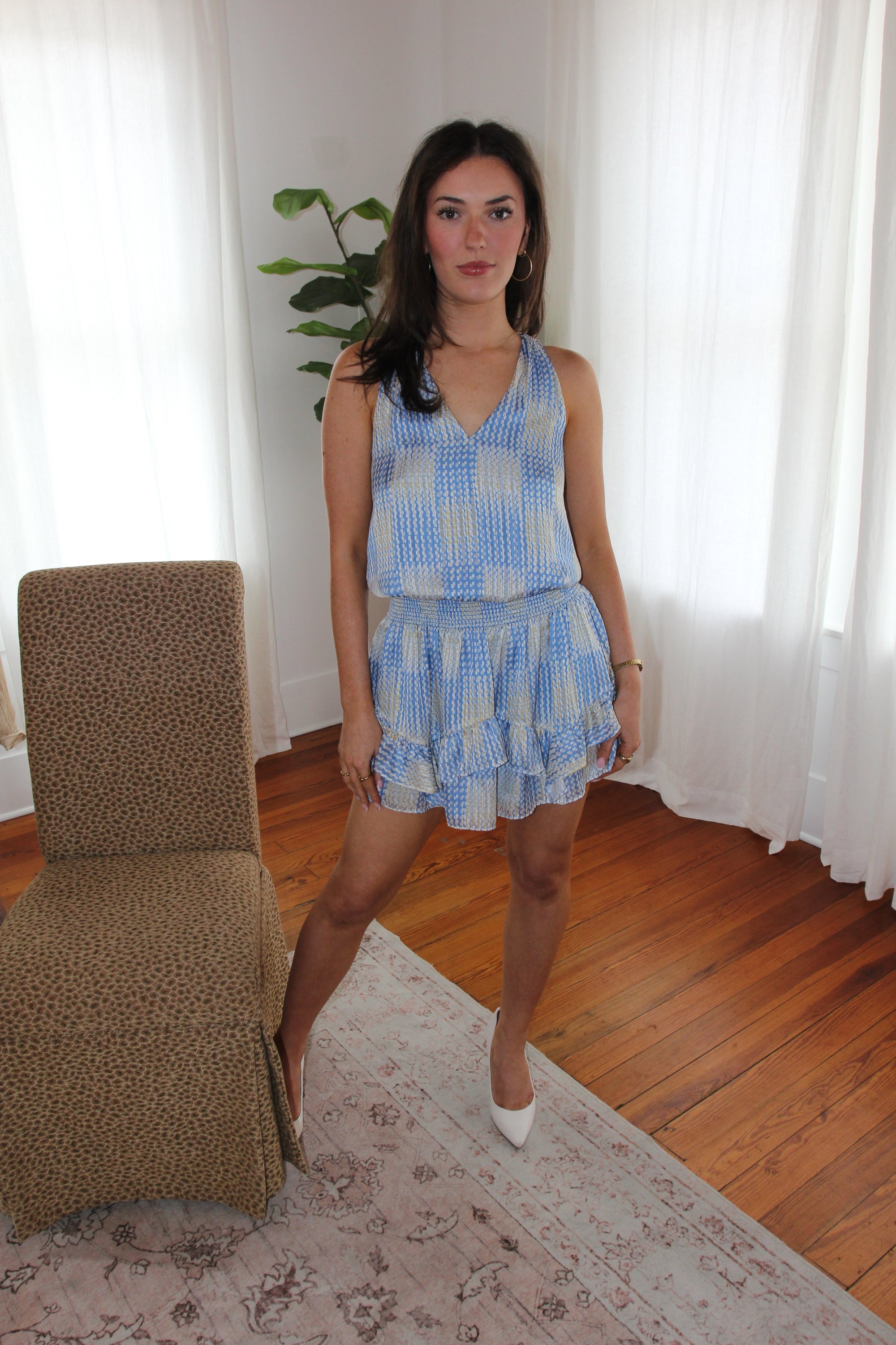 Ramy Brook Printed Hazel Ruffle Mini Dress