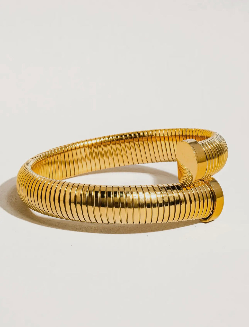 Gold Ribbed Bangle