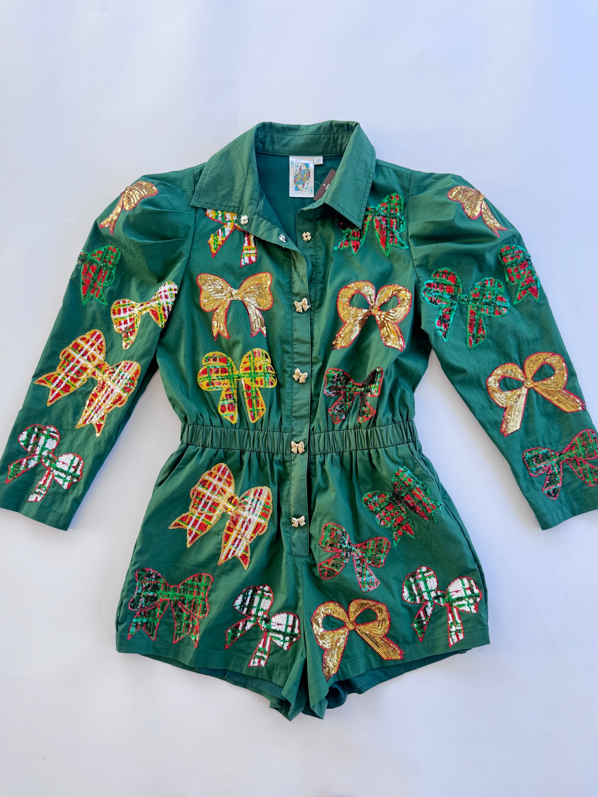 QOS Christmas Bow Romper