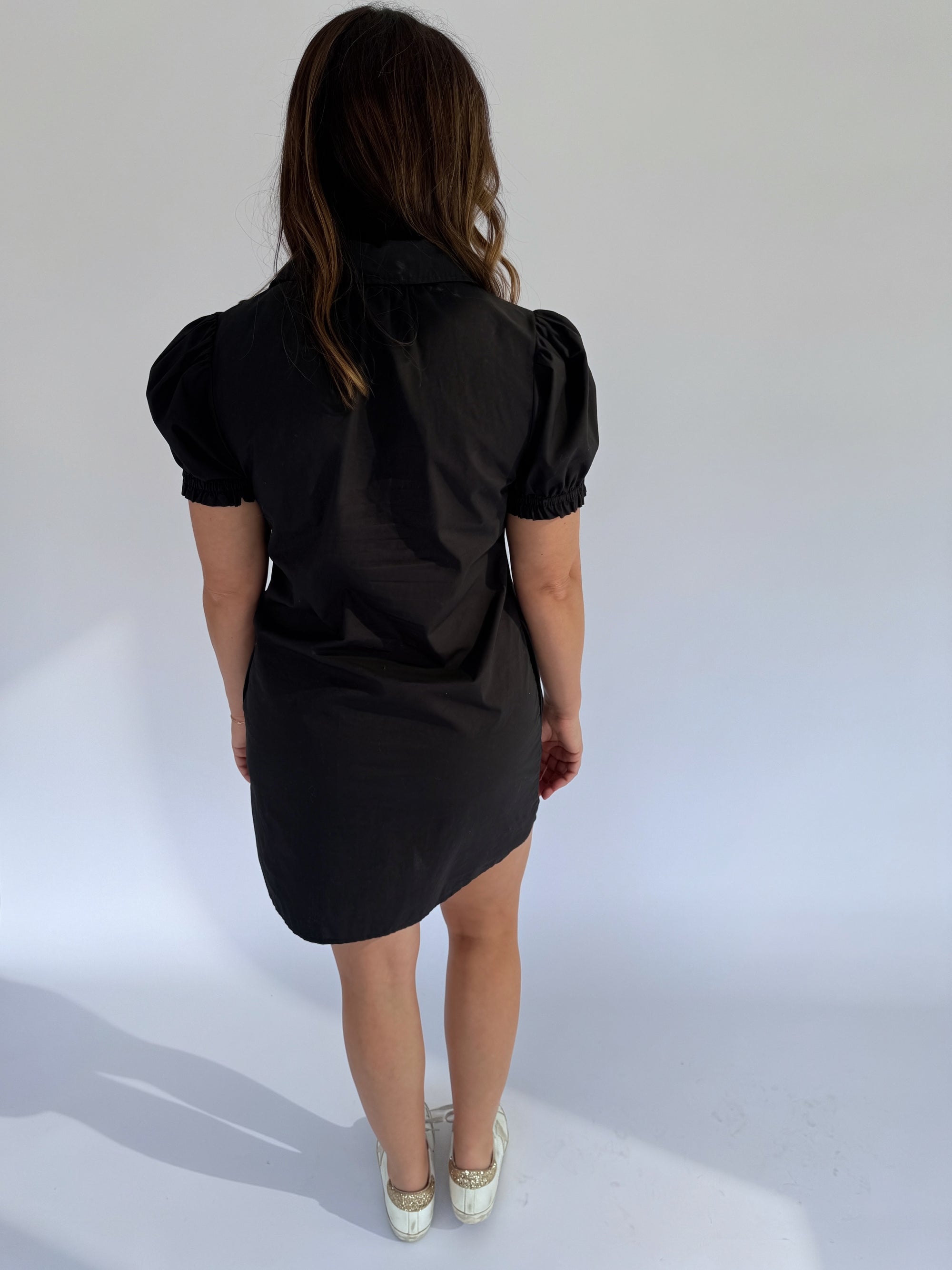 Sundays Black Puff Sleeve Mini