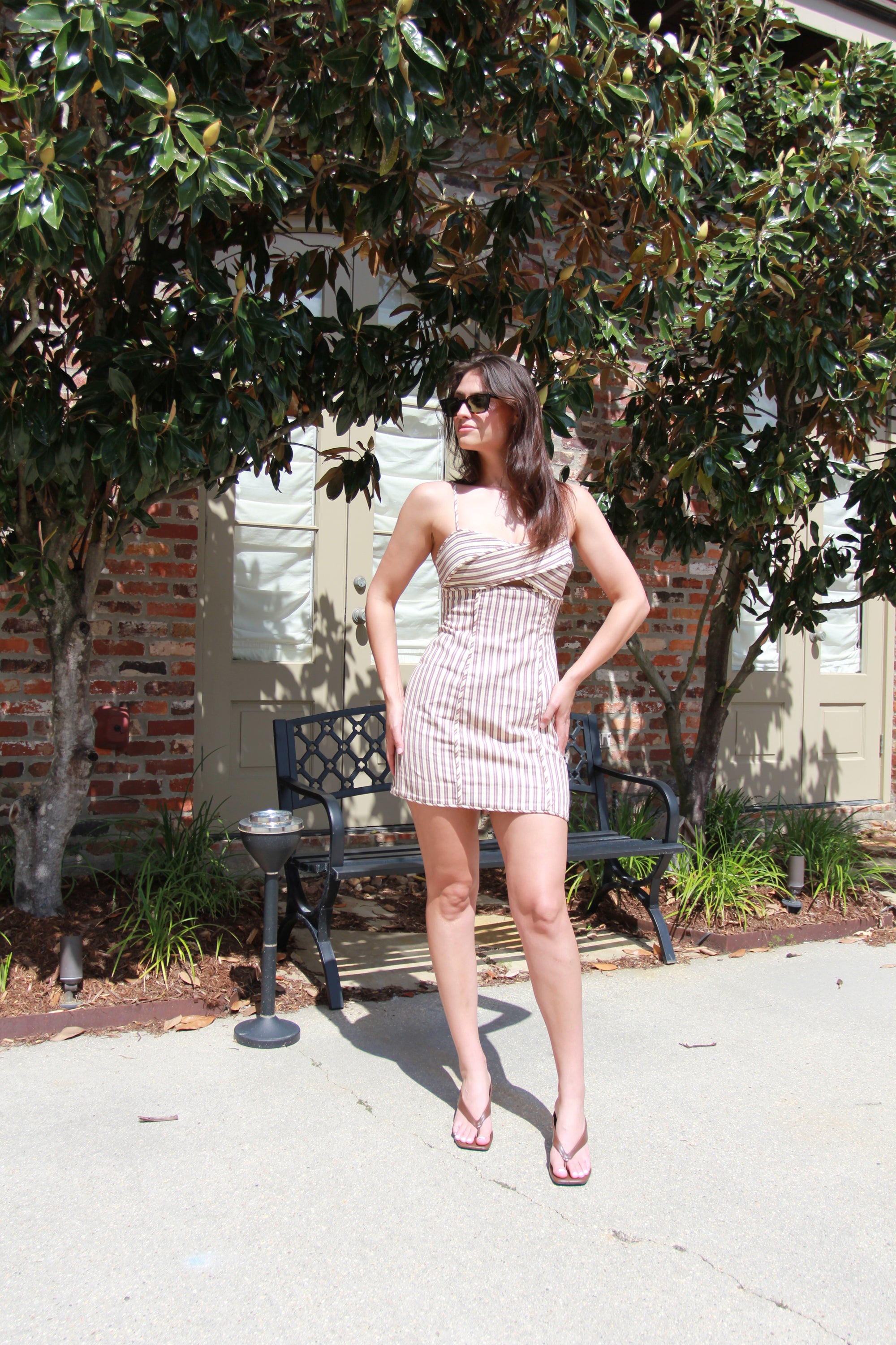 Significant Other Vaila Dress in Mushroom Stripe