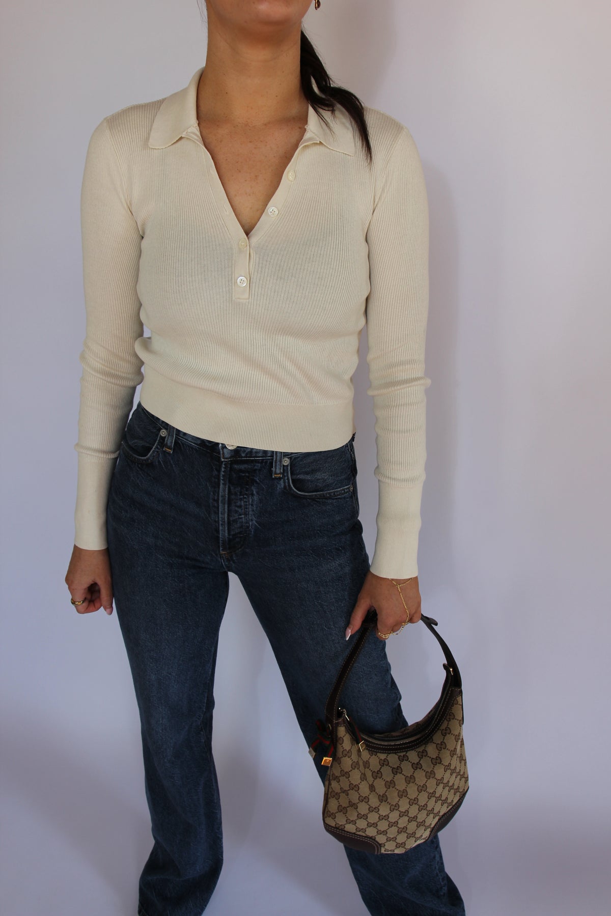 Frame Ribbed Long Sleeve