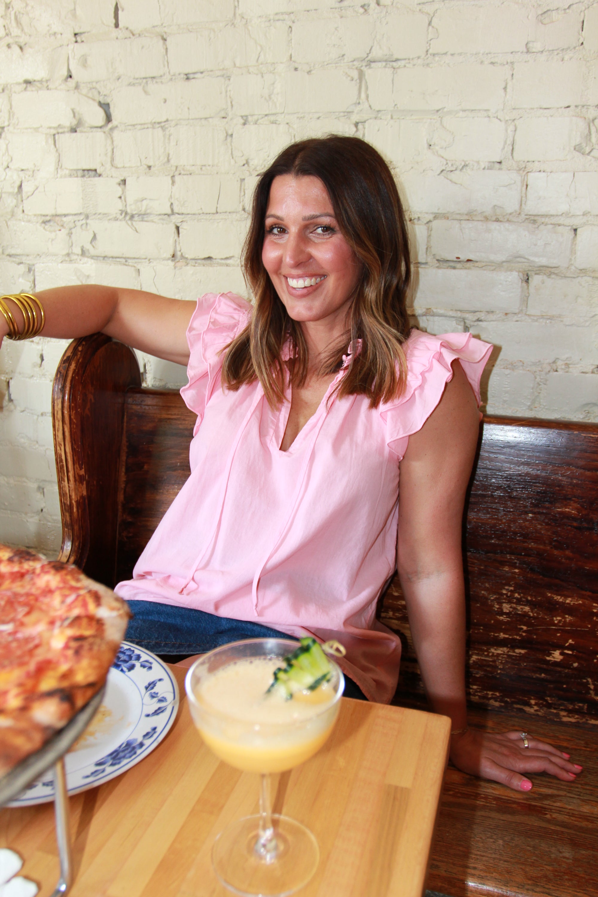 Stark X Light Pink Ruffle Top