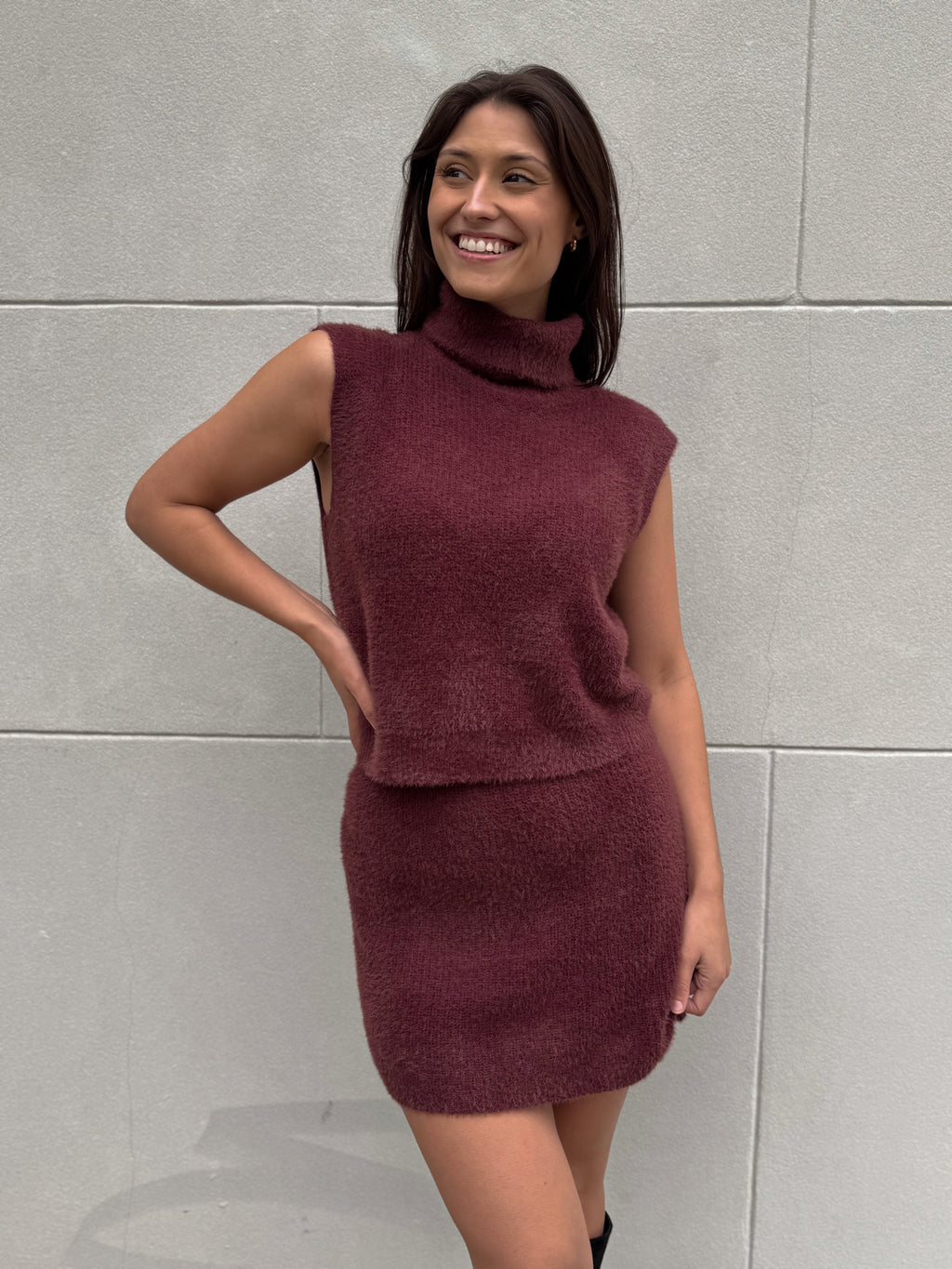 Burgundy Mini Skirt