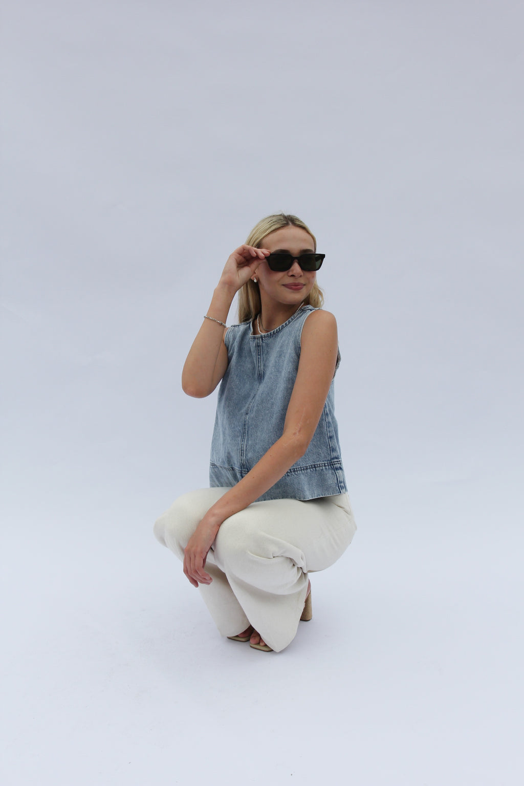 Pistola Rue Sleeveless Denim Top