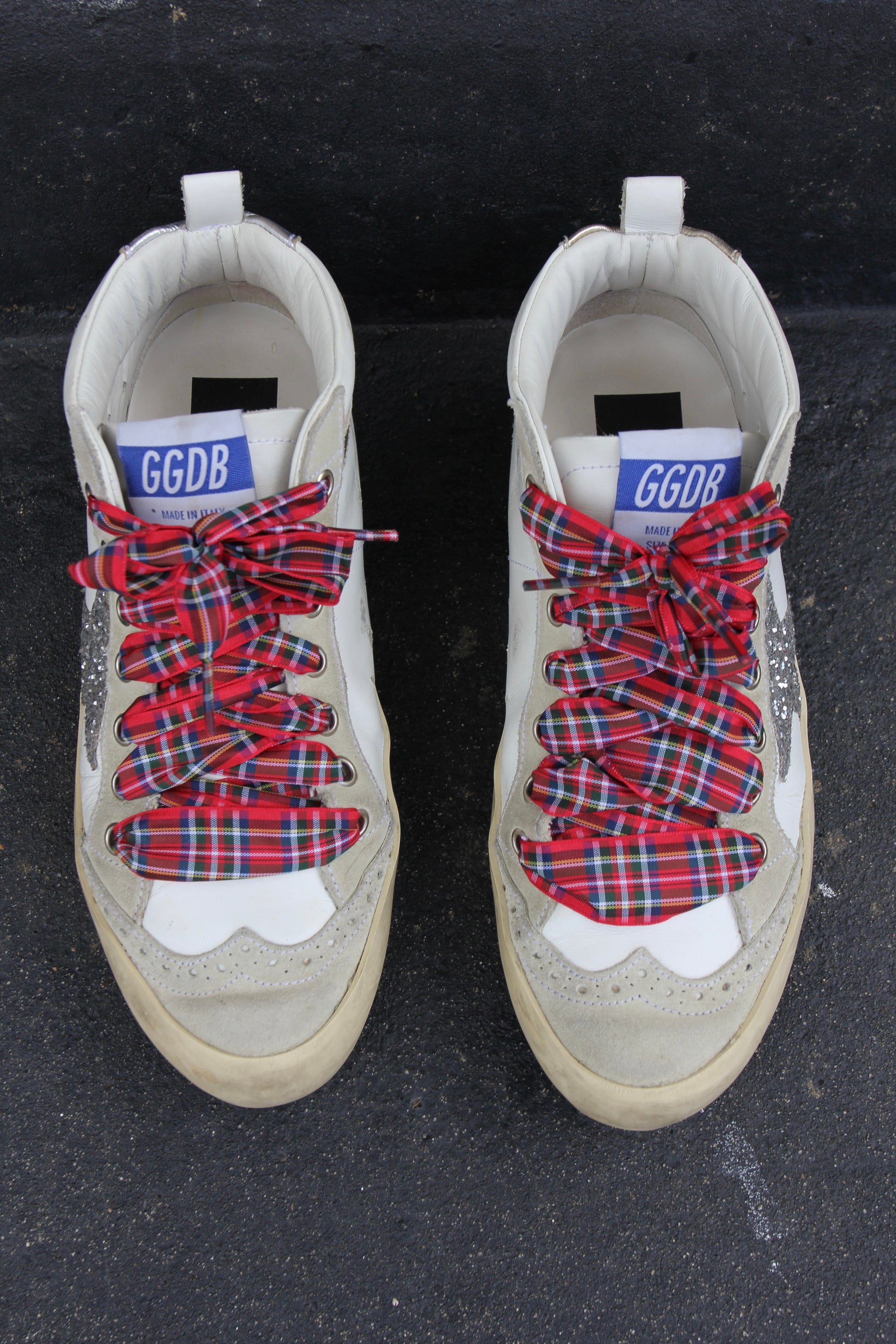 Golden Goose Mid Star “Follow Your Heart” Glitter Sneakers