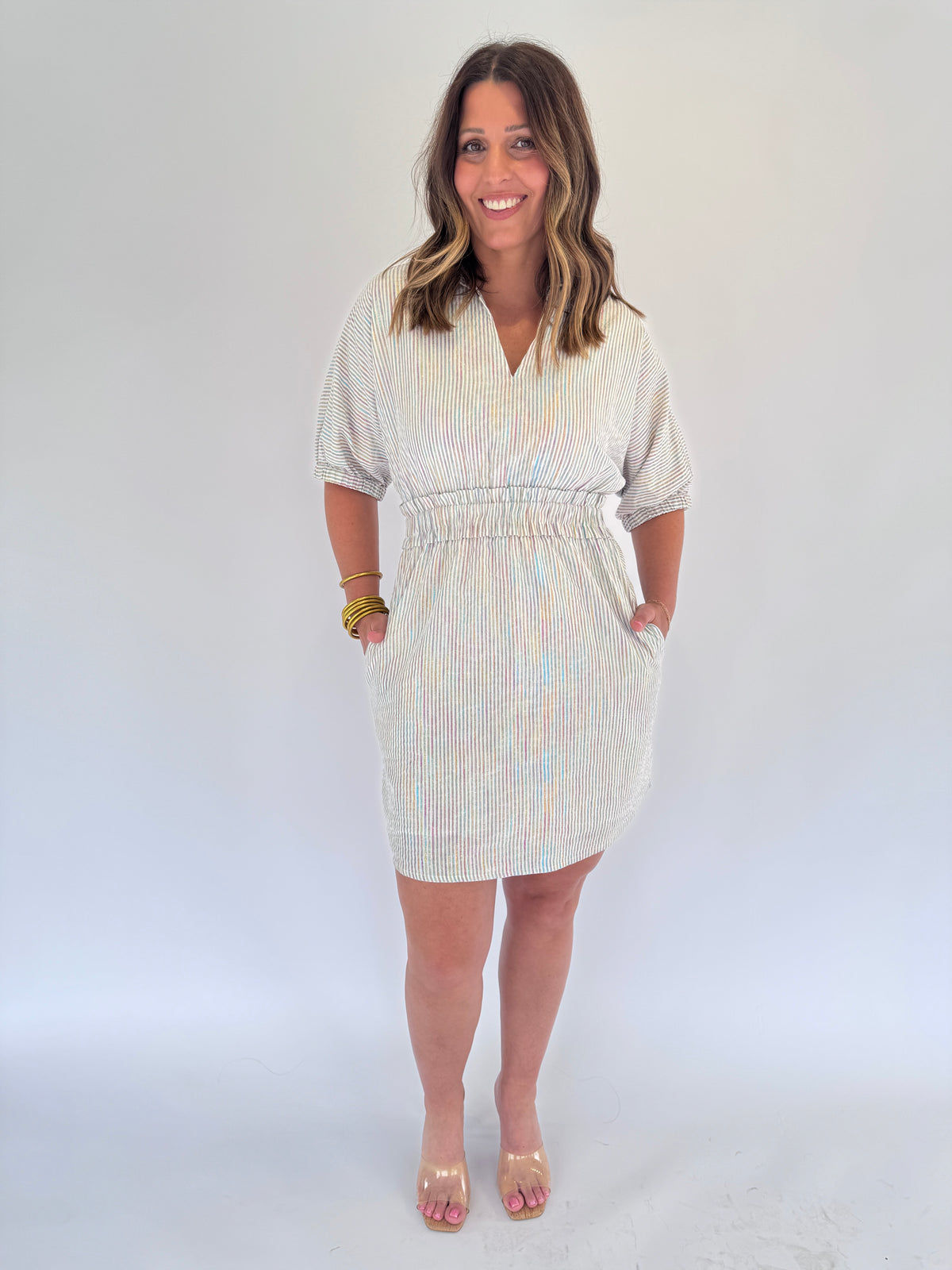 Emily McCarthy Sparkle Stripe Dress