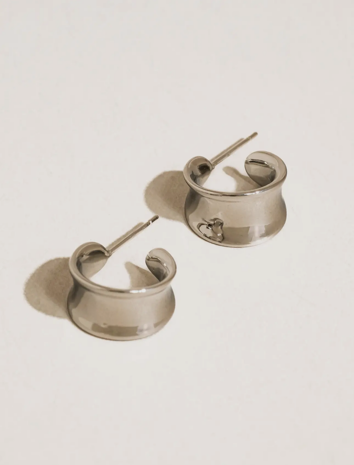 Silver Wide Hoop Earrings