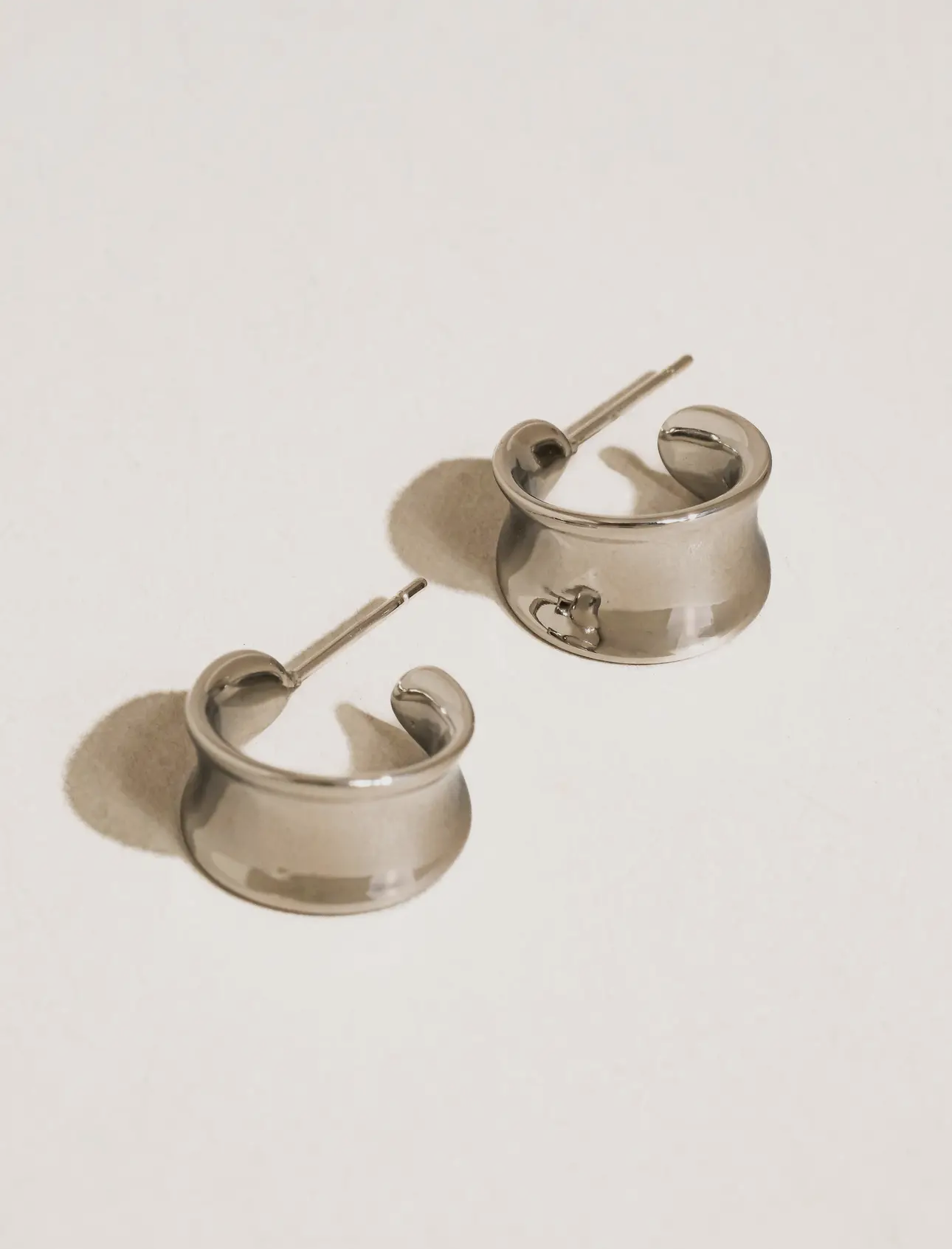 Silver Wide Hoop Earrings