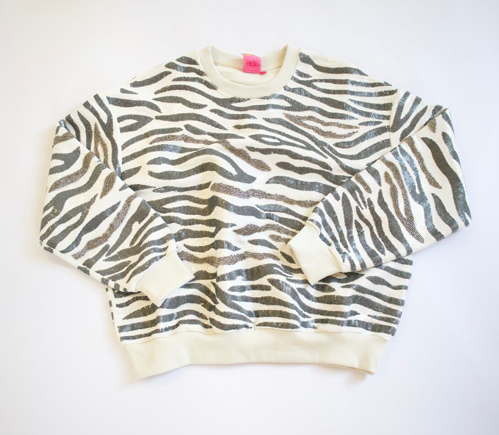 QOS Zebra Print Sweatshirt