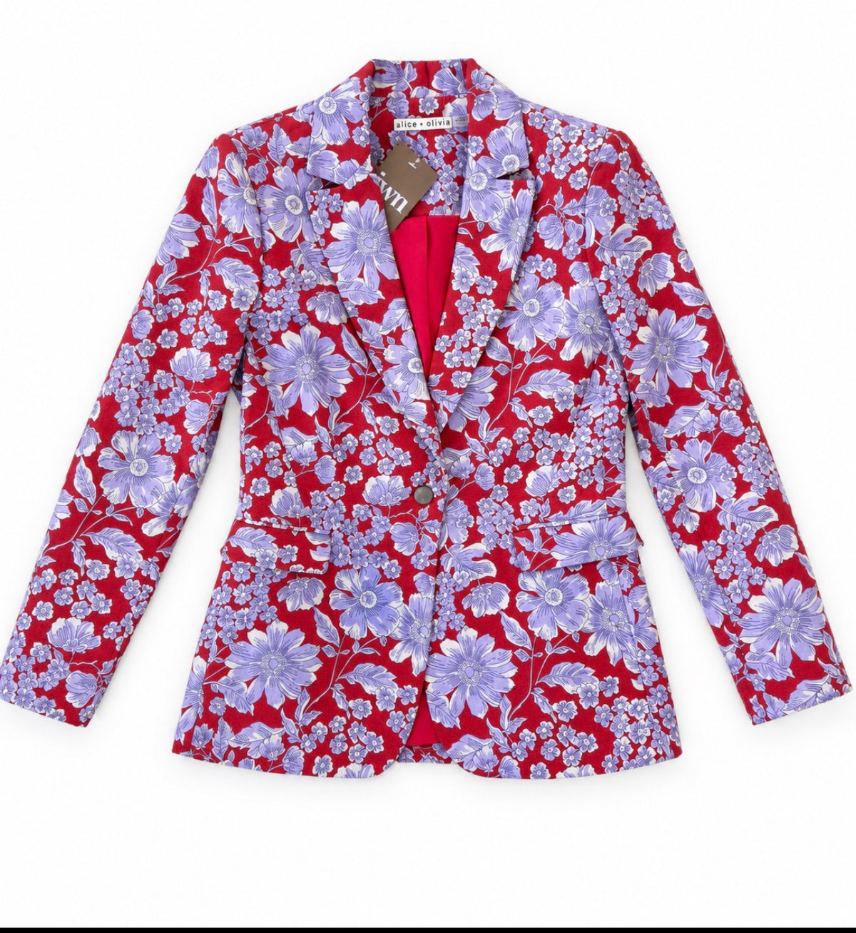 Alice + Olivia Macey Ruby Floral Jacquard Blazer