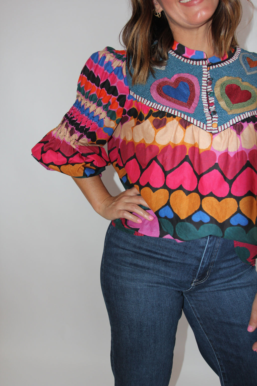 Farm Rio Full of Hearts Top