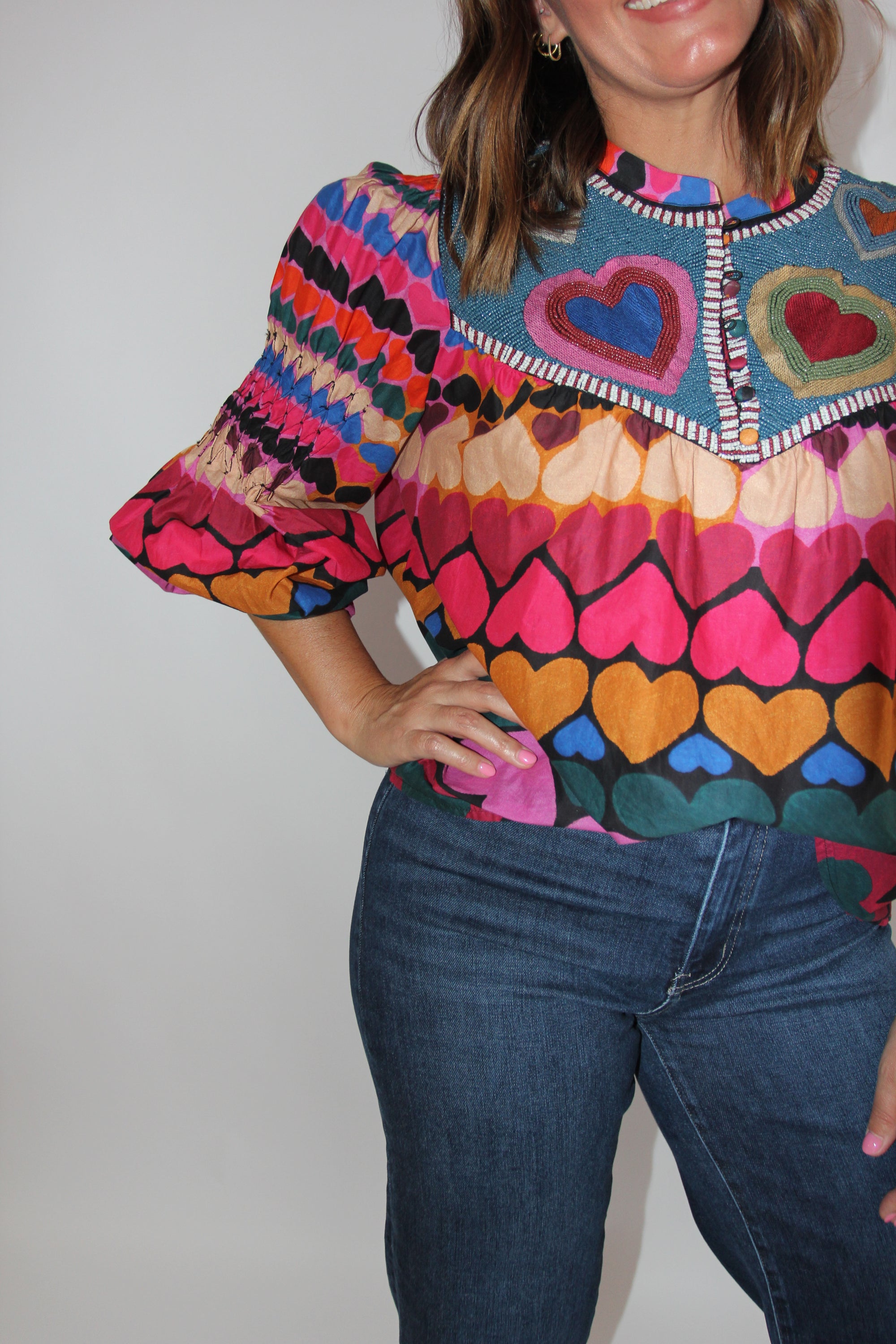 Farm Rio Full of Hearts Top