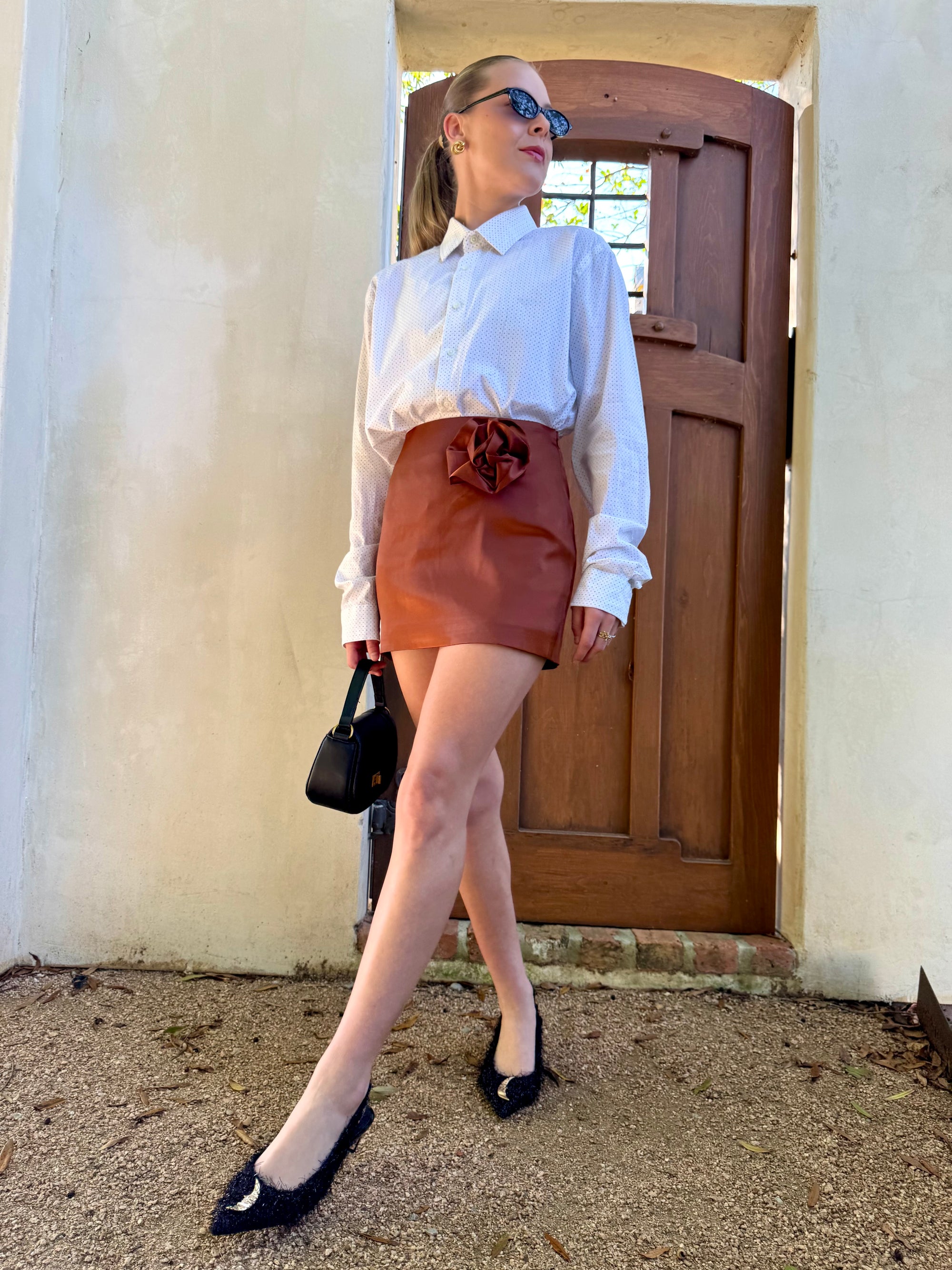 Chocolate Corsage Mini Skirt