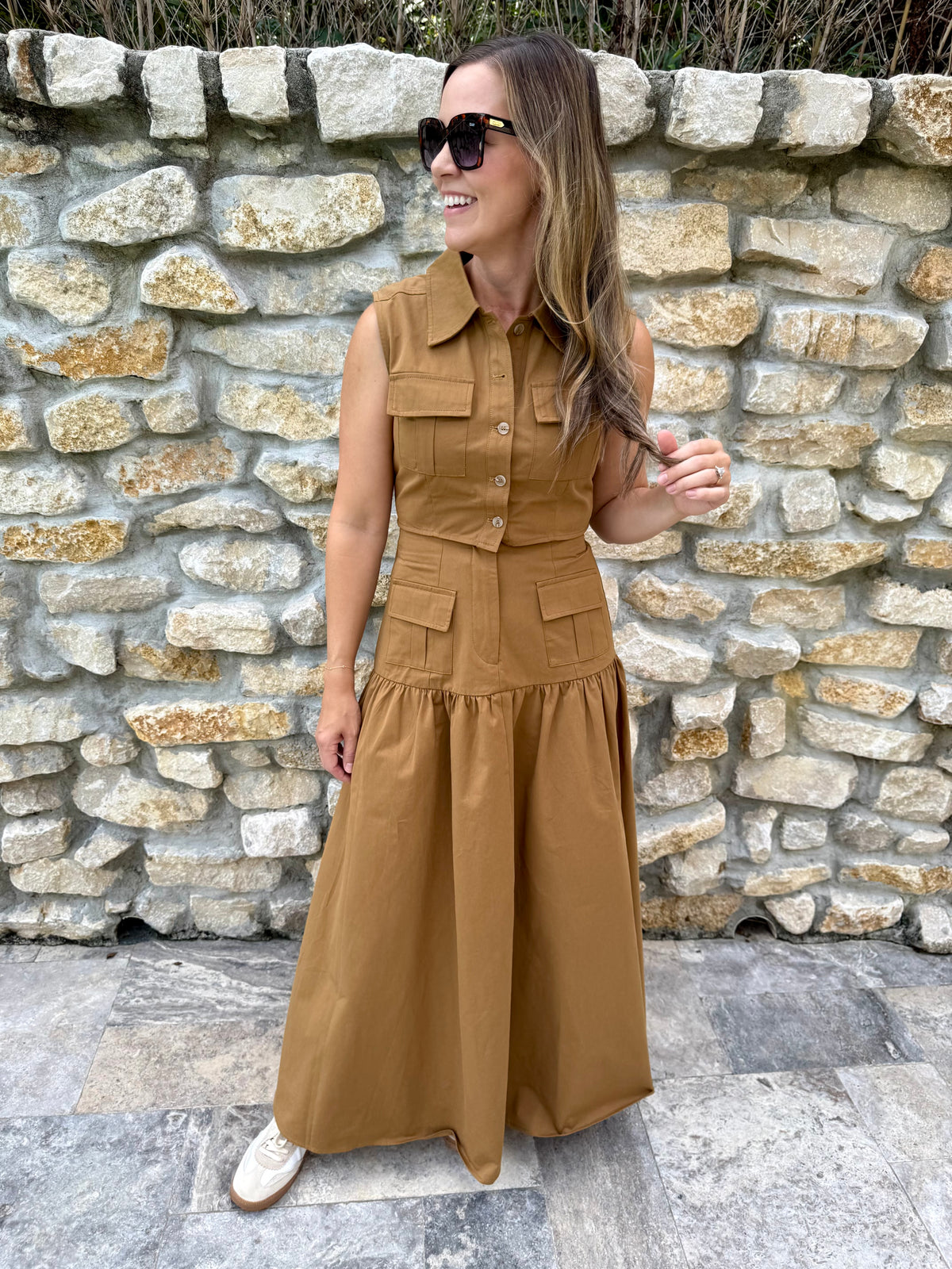 Caramel Utility Maxi Skirt