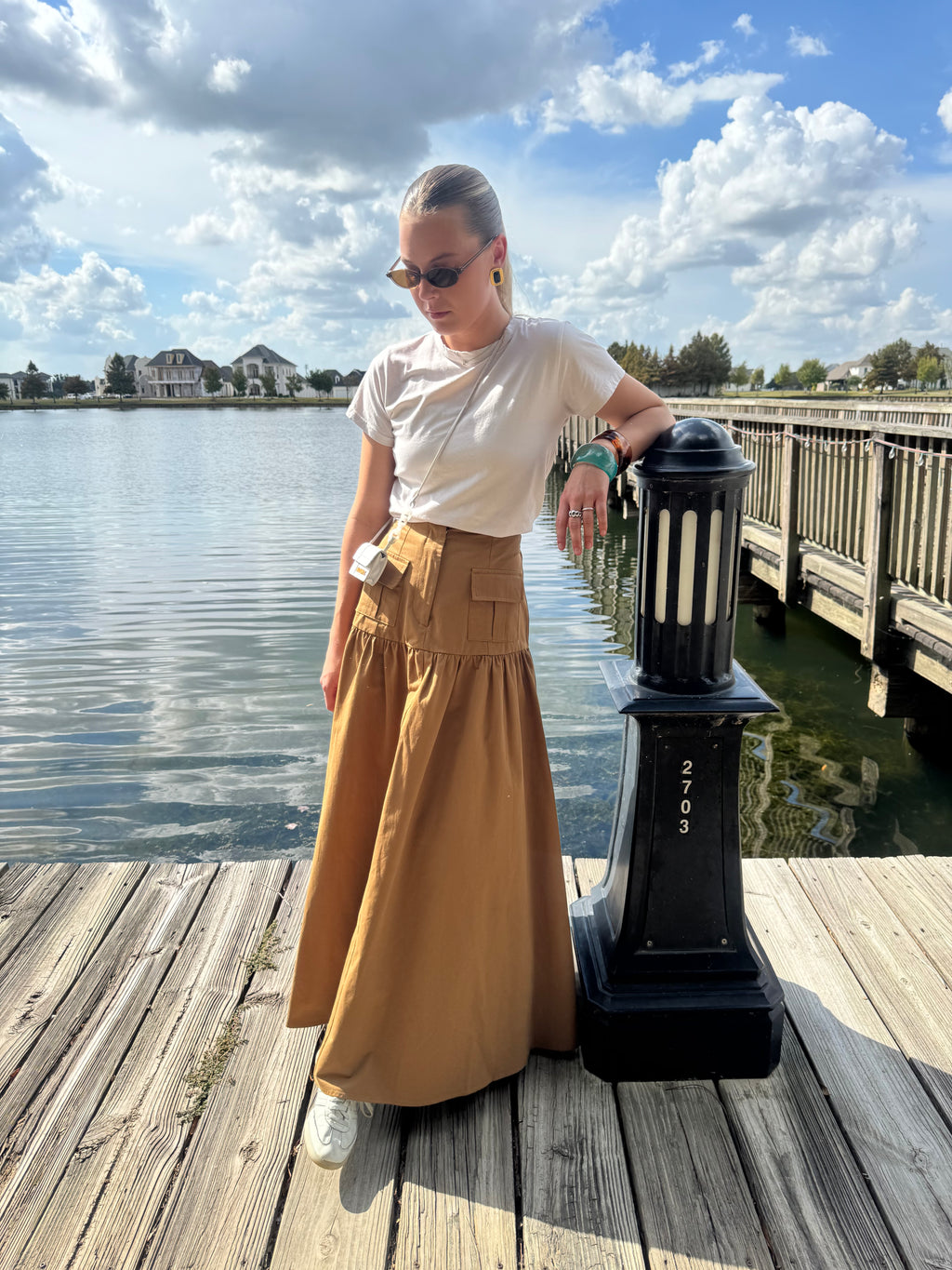 Caramel Utility Maxi Skirt