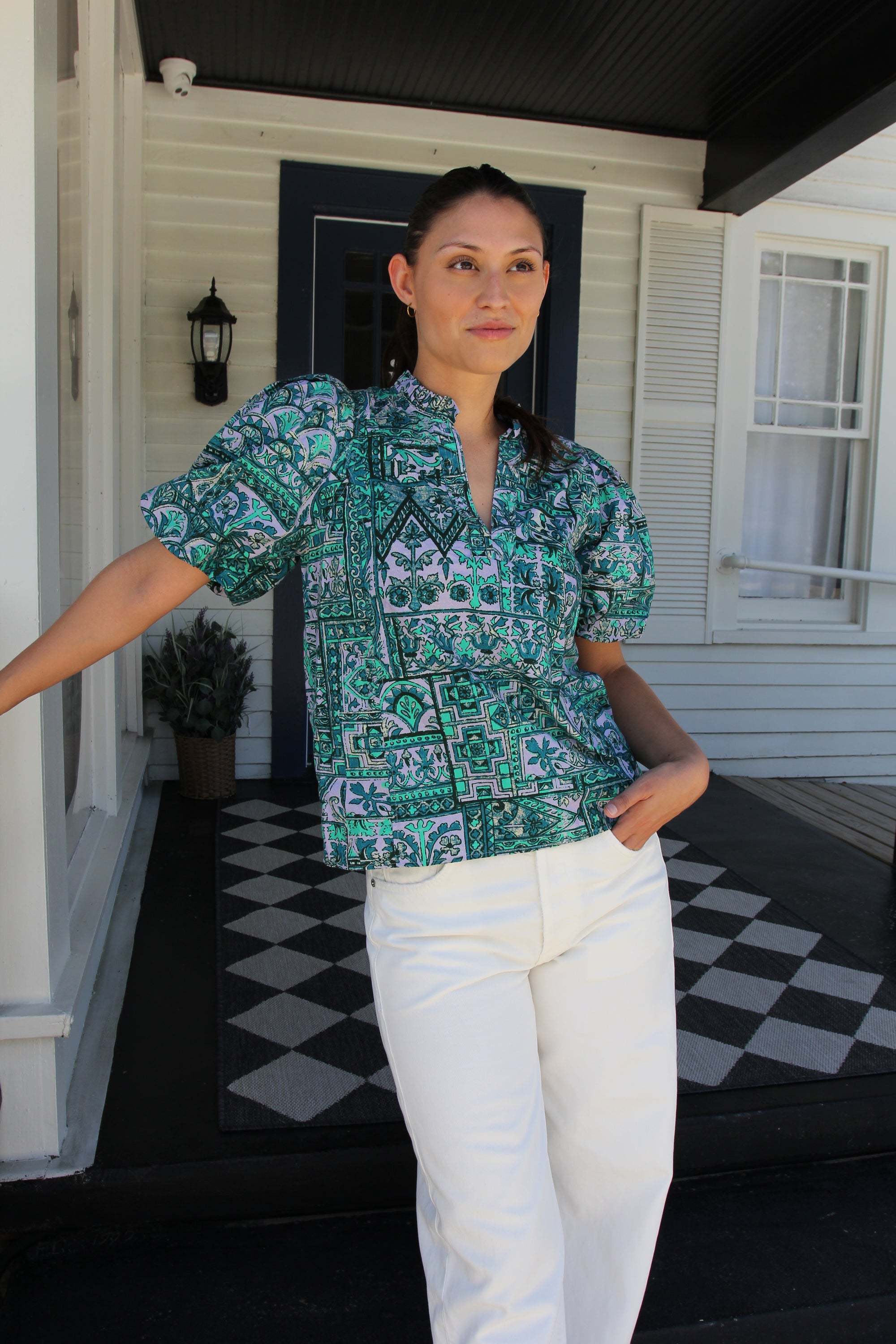 Marie Oliver Aztec Print Top