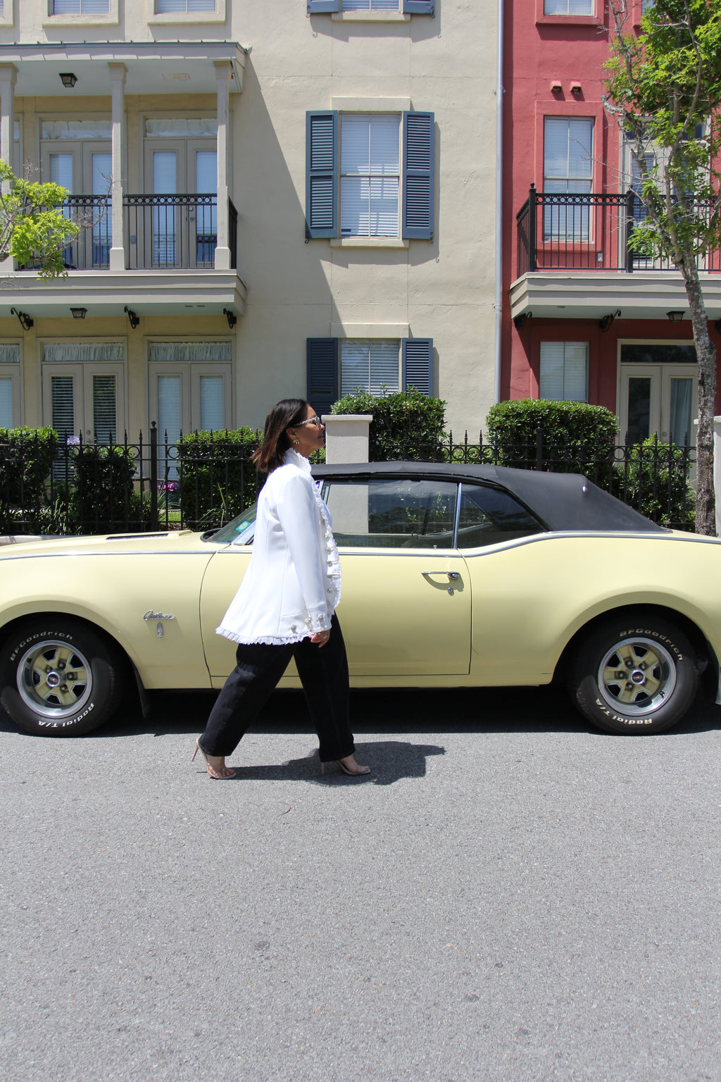 Vintage White Double Breasted Military Blazer
