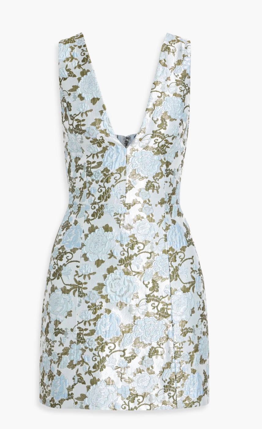 Alice + Olivia Tatum Floral Jacquard Sleeveless Minidress