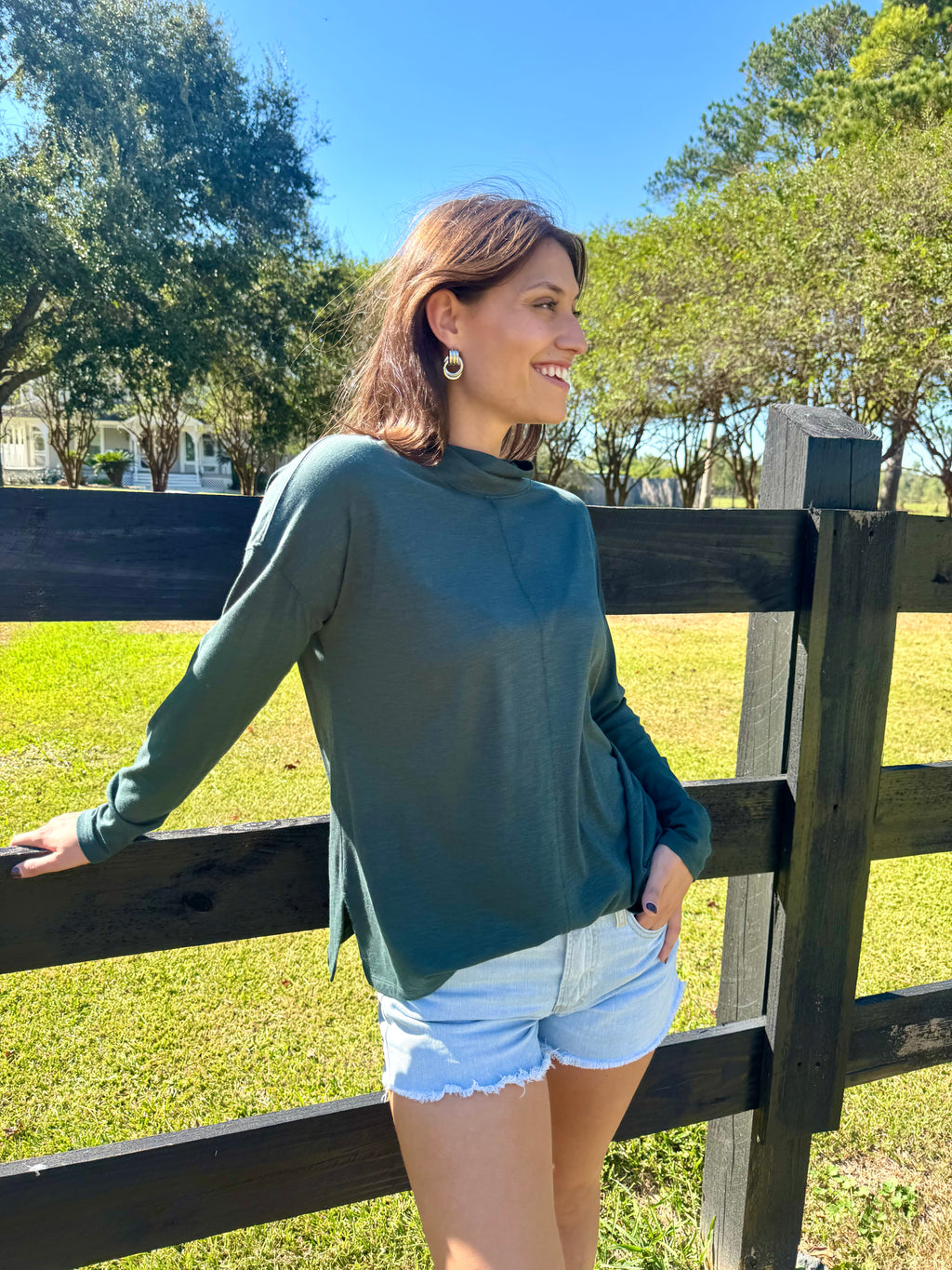 Green Lilla P Mock Neck Long Sleeve