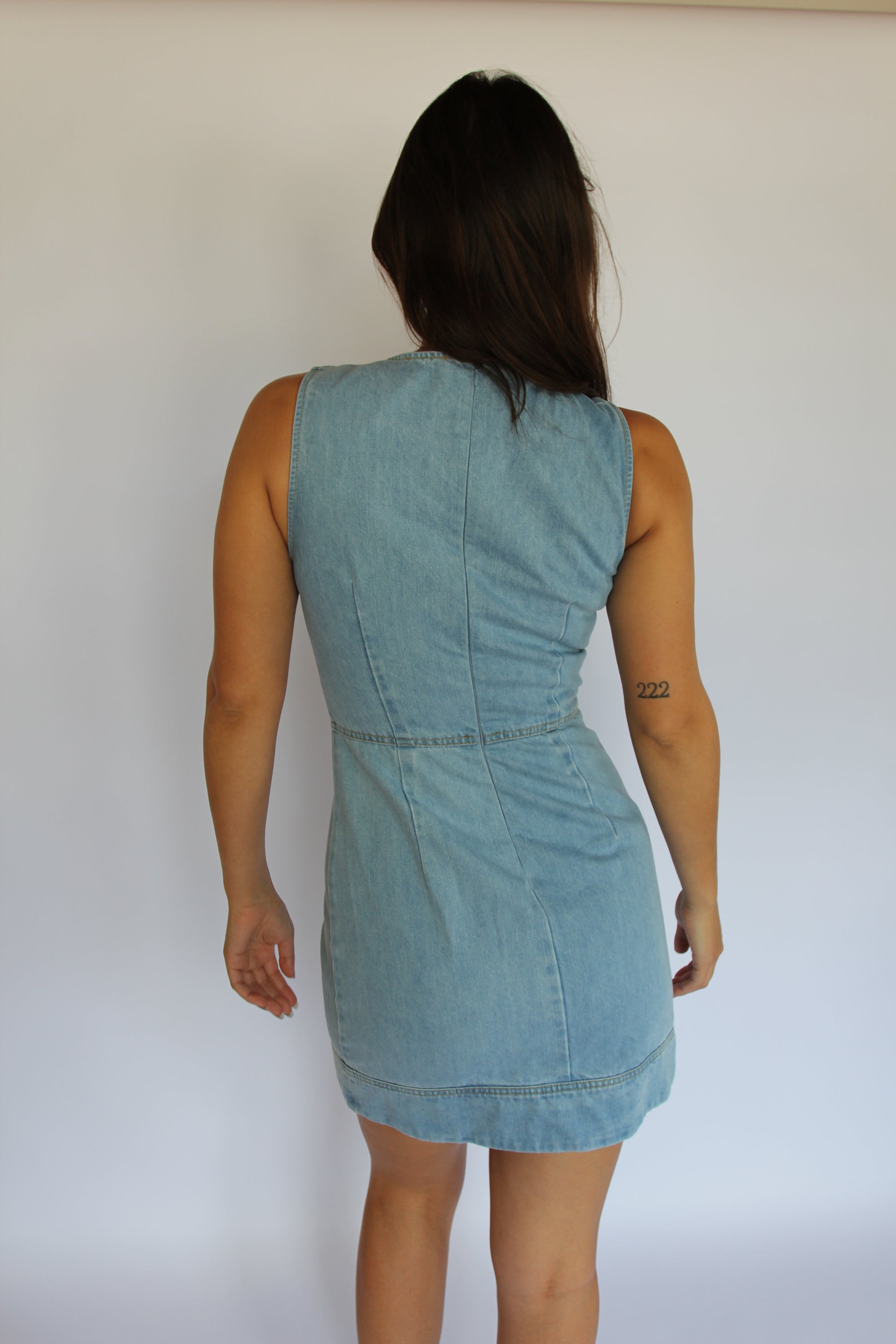 Sleeveless Denim Mini Dress