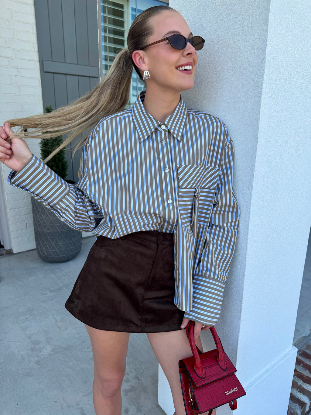 Faux Suede Mini Skirt