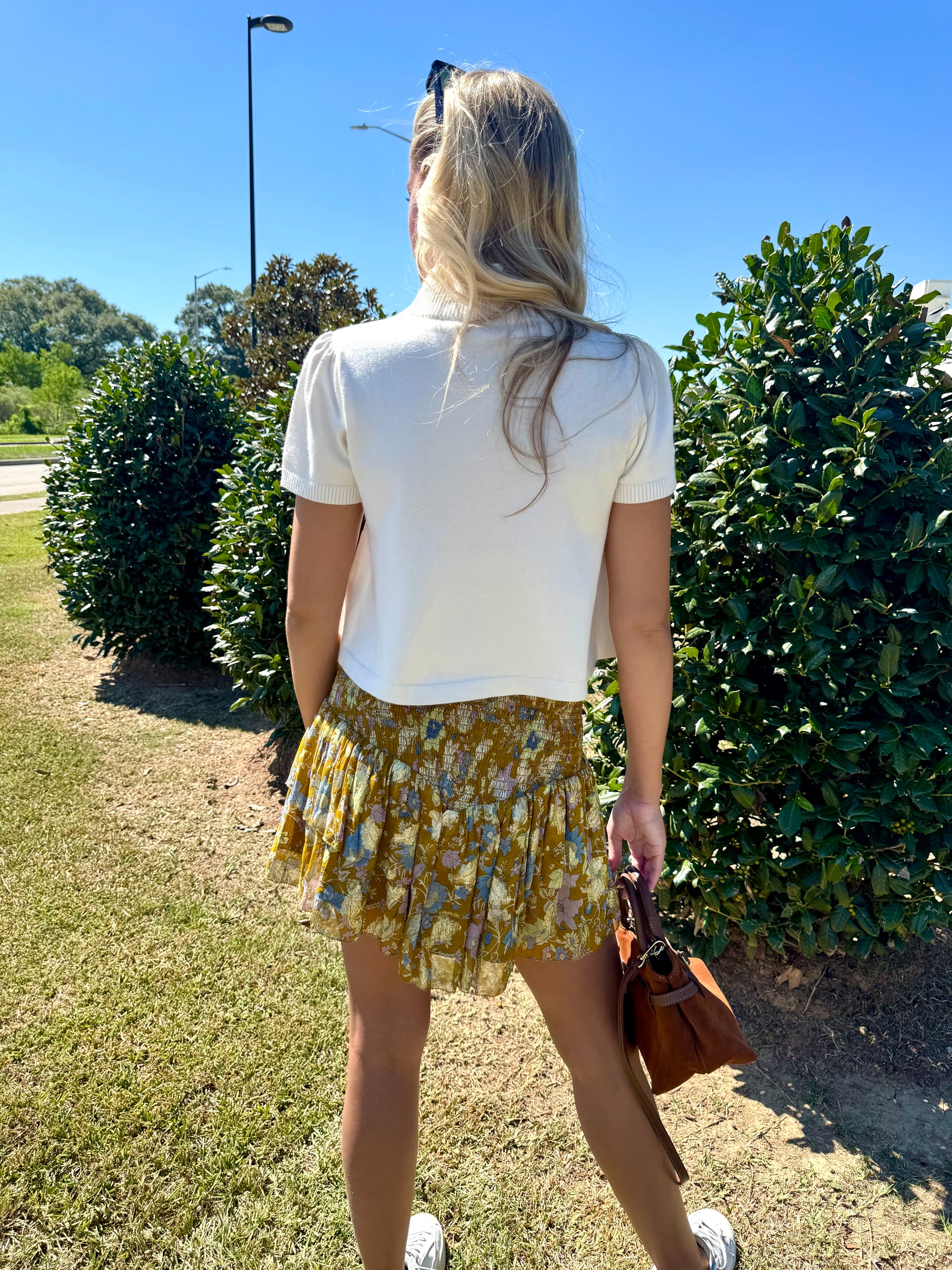 NWT Gold Calista Print Skirt